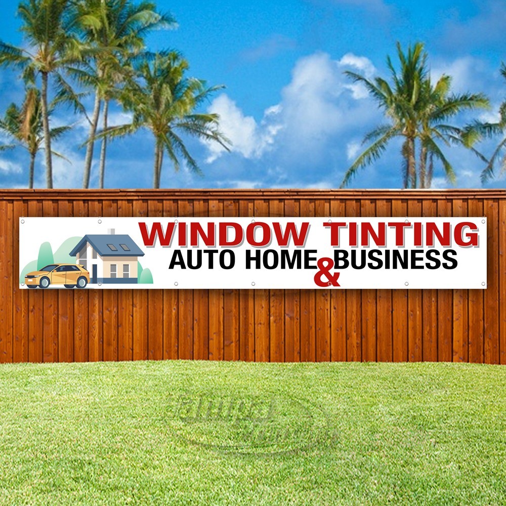 WINDOW TINTING Advertising Auto Business Vinyl Banner Flag Sign USA XL02512
