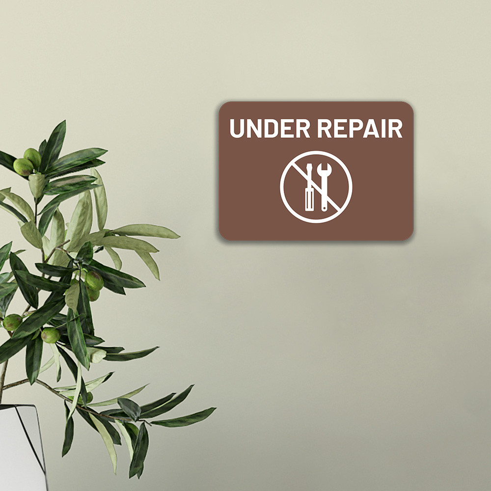 Classic Framed Plus Under Repair Door or Wall Sign | Safety and Maintenance