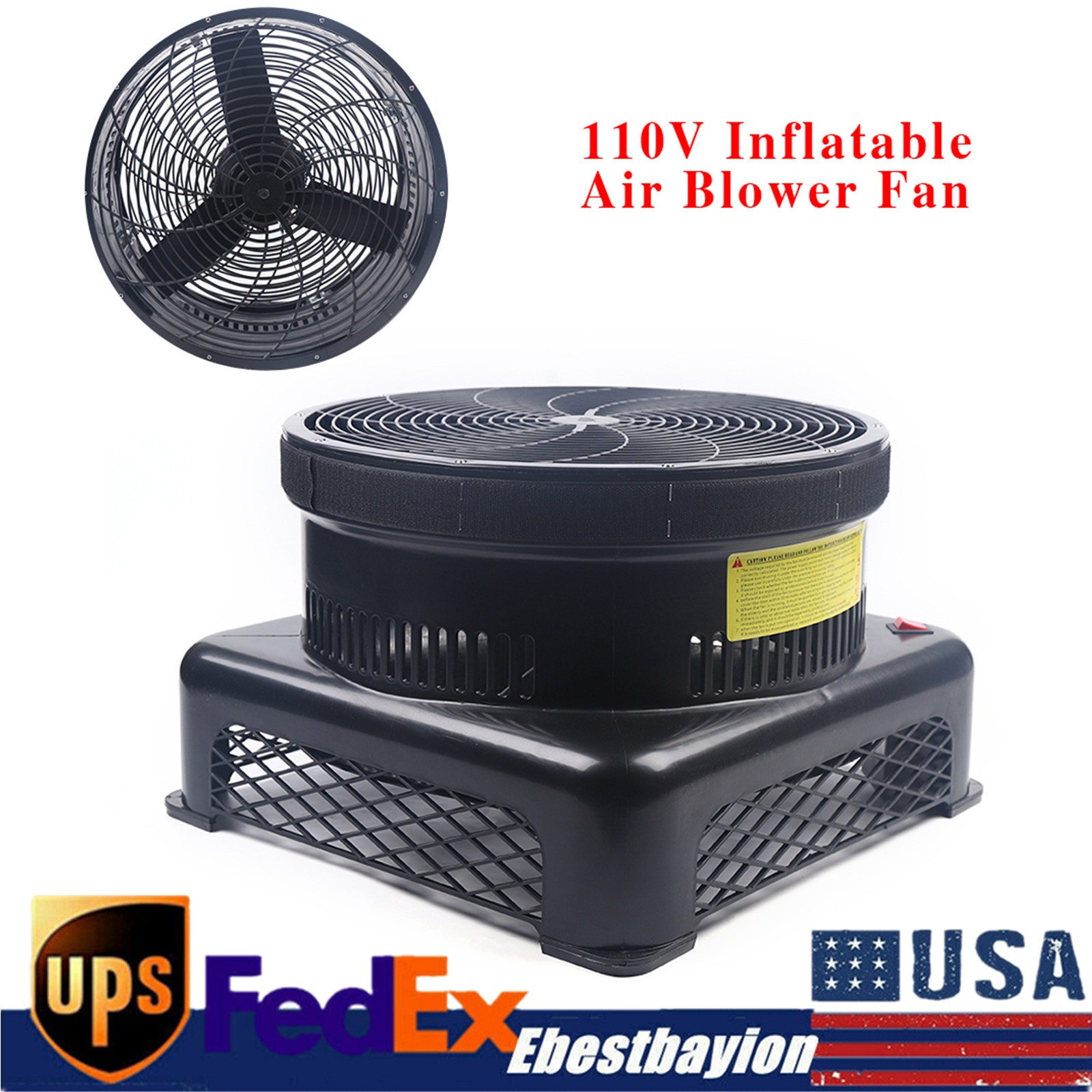 370W Air Blower Fan for Inflatable Wind Dancer Tube Man Fly Guy Wacky Sky Puppet