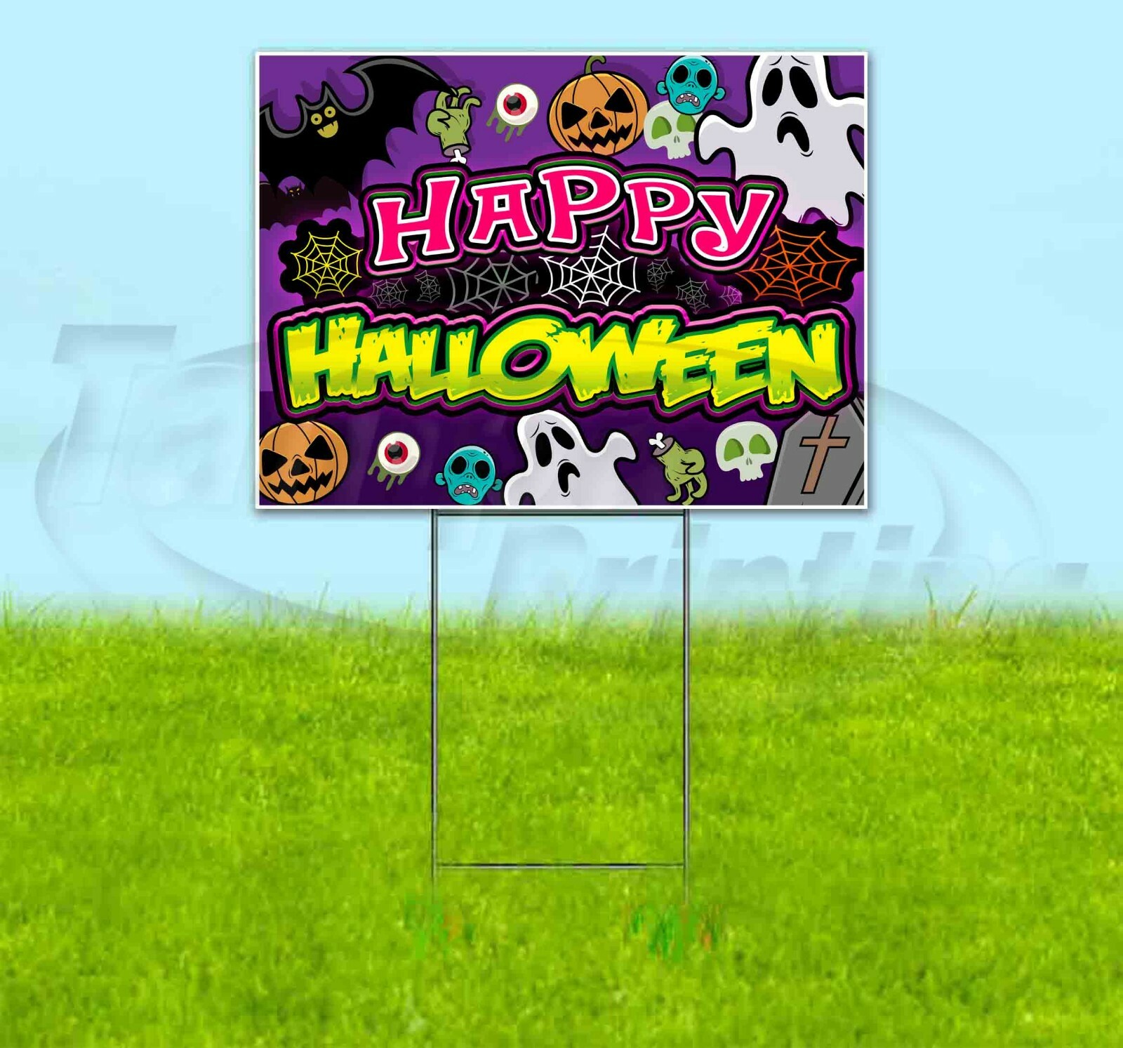HAPPY HALLOWEEN 18×24 Yard Sign Corrugated Plastic Bandit Lawn Business USA