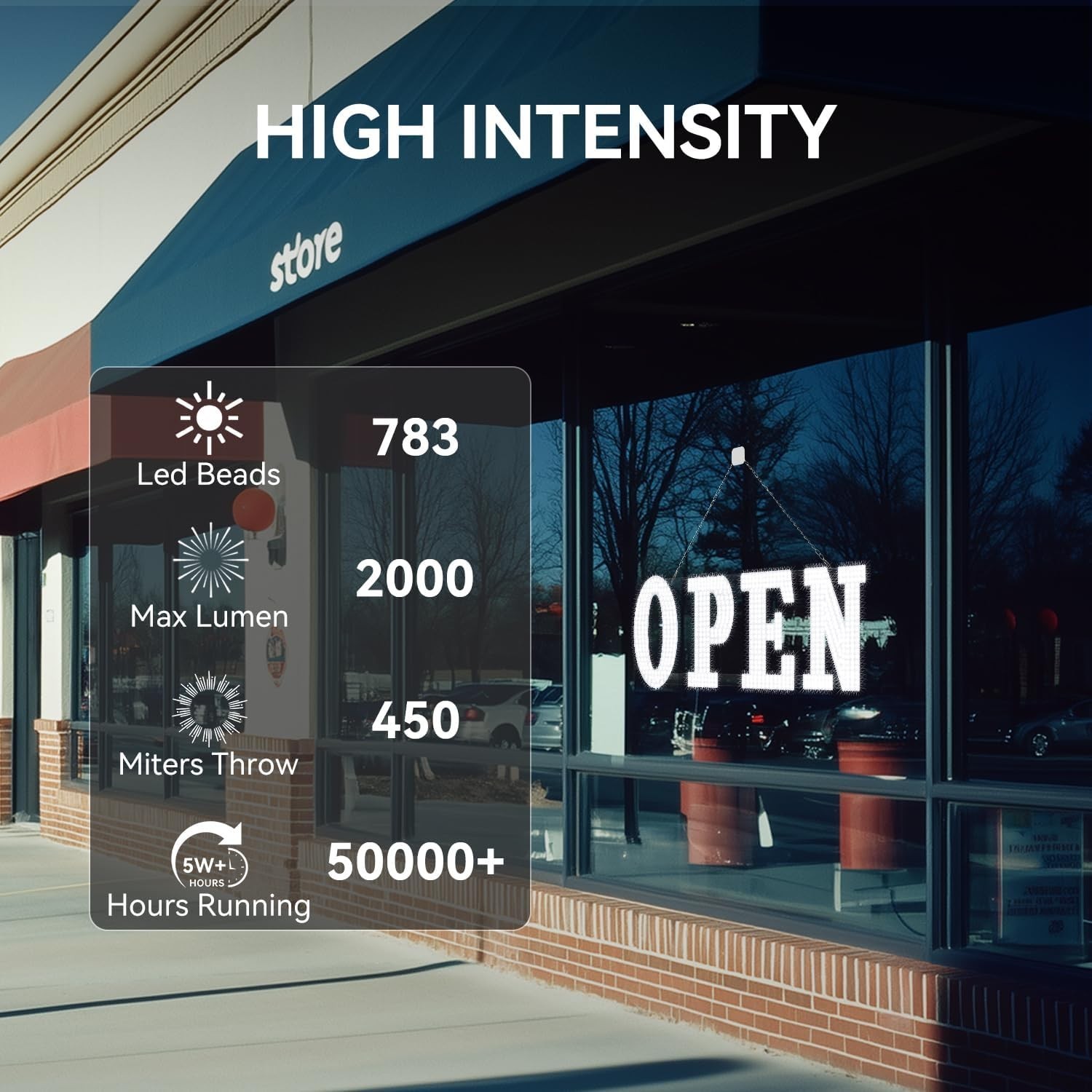 40″ x 14″ Large LED Open Sign with Remote Control High Bright Visibility Busines