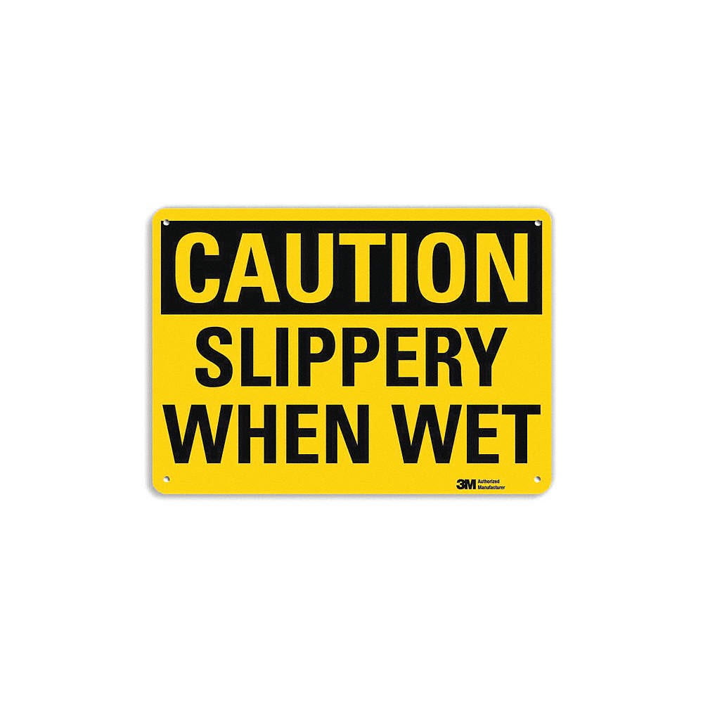 LYLE U4-1671-NA_14x10 Caution Sign,10 inx14 in,Aluminum 462L23
