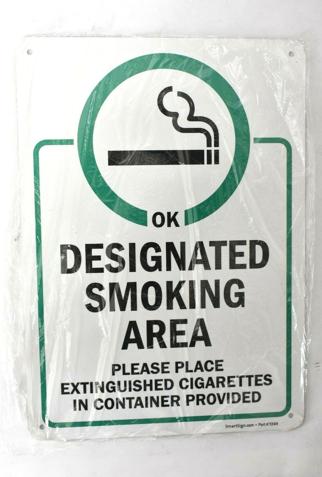 Smart Sign Heavy Duty Designated Smoking Area With Symbol Sign 14″ x 10″