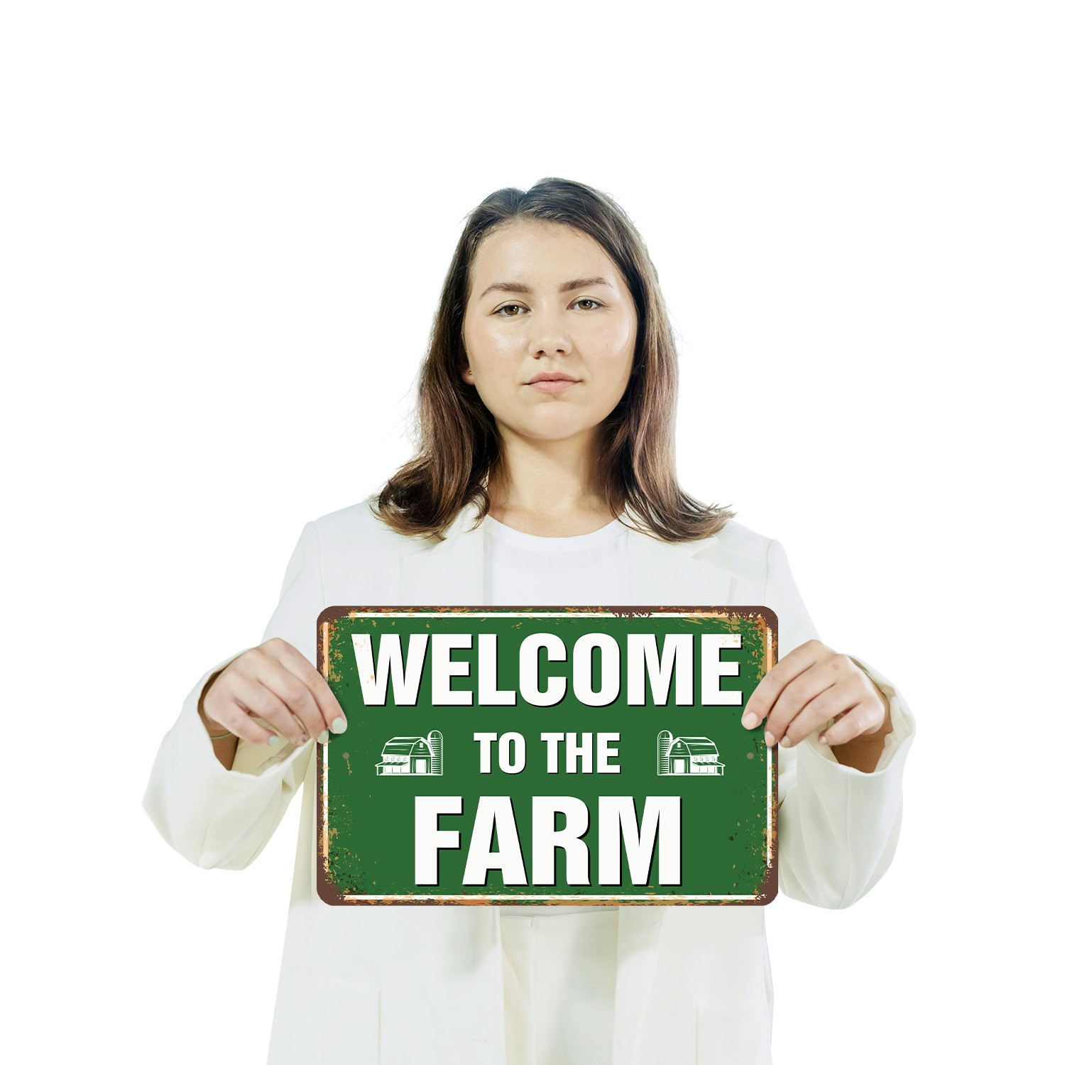 Welcome To The Farm Street Sign Moo Baa Neigh Hello Durable for Driveways Barns
