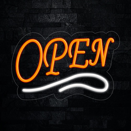 Open LED Neon Sign 22″L x 14″H #30002OW