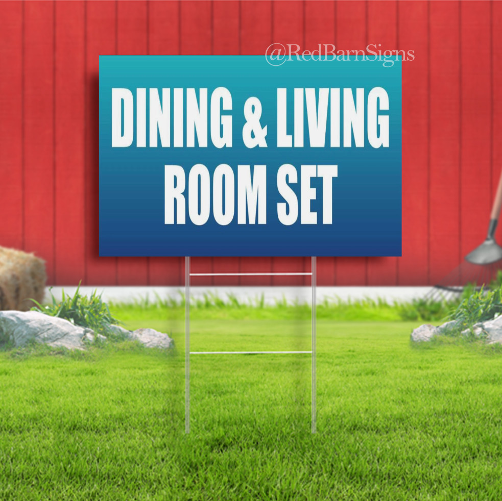 DINING LIVING ROOM SET Breakfast lunch Buffet Indoor Outdoor Yard Sign