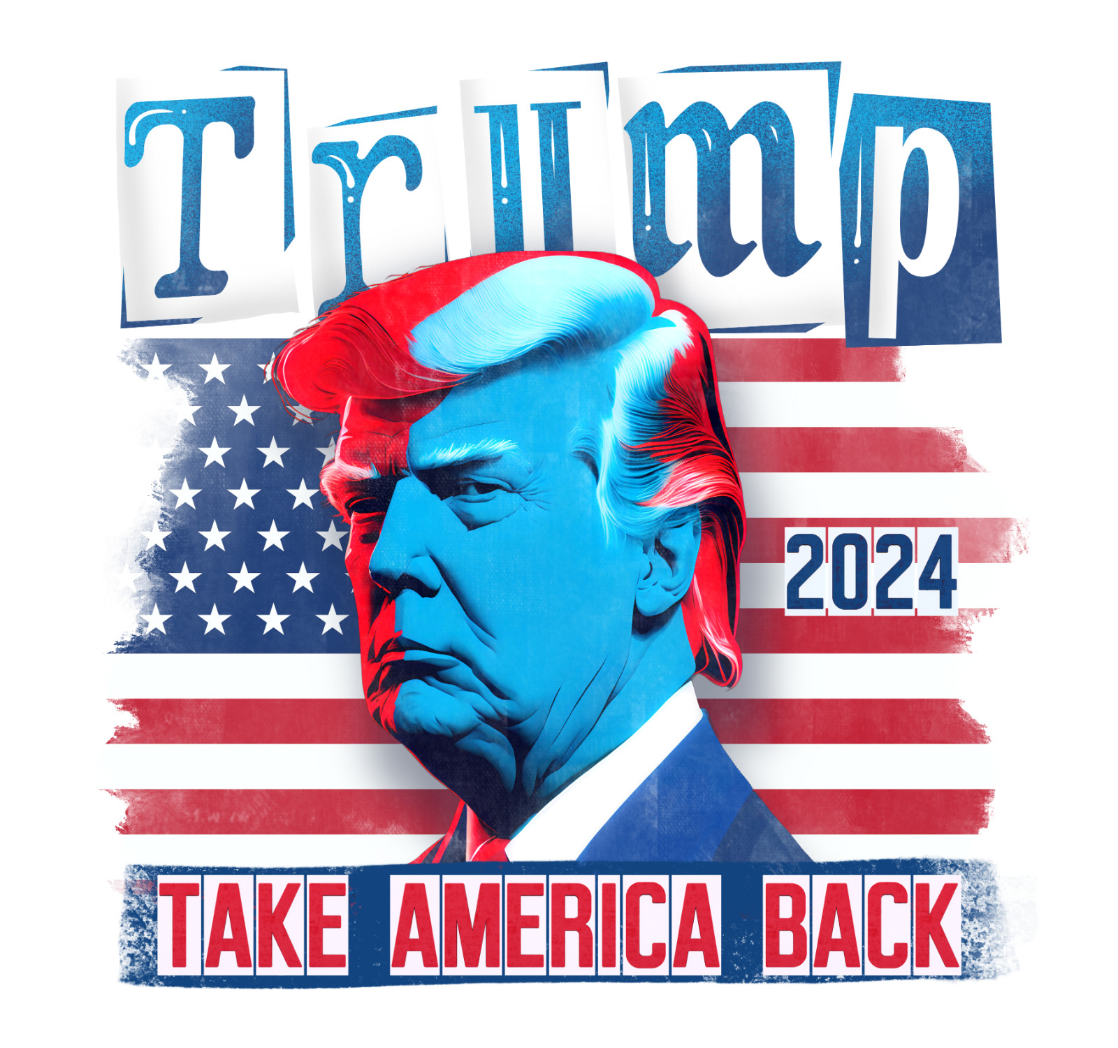 2×3 Feet Trump 2024 President Vinyl Banner Take America Back MAGA Republican
