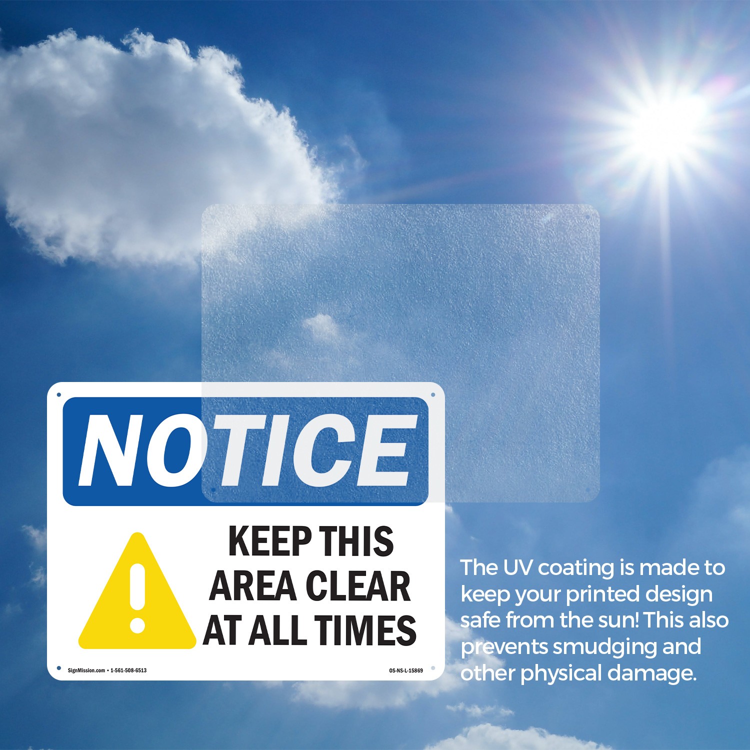 Keep This Area Clear At All Times OSHA Notice Sign Metal, Decal – 5 or 10 Pack