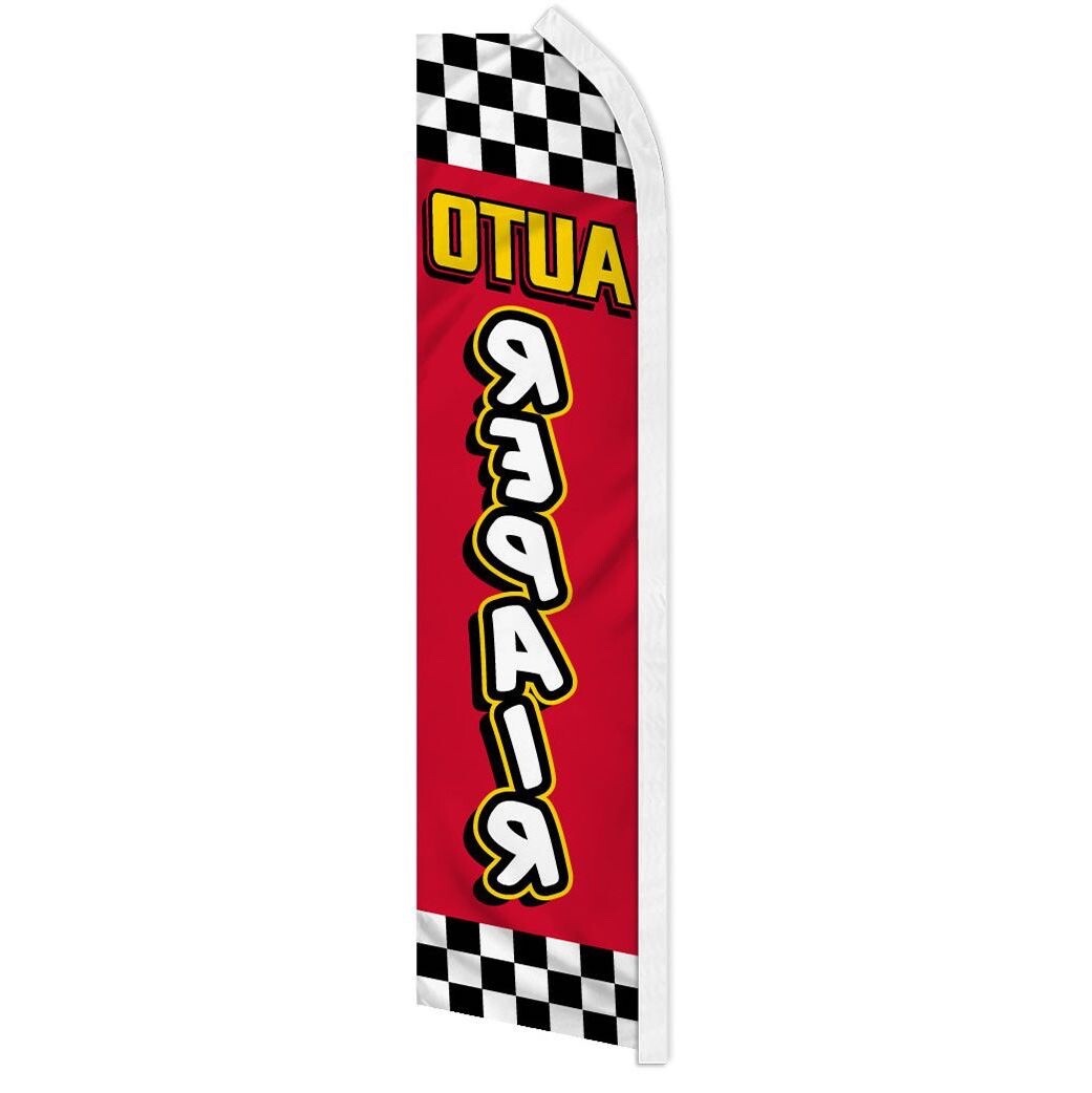 “AUTO REPAIR” advertising super flag swooper banner business sign car fix ck