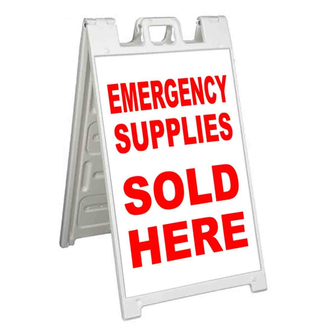 EMERGENCY SUPPLIES SOLD HERE Signicade 24×36 Aframe Sidewalk Sign Banner Decal