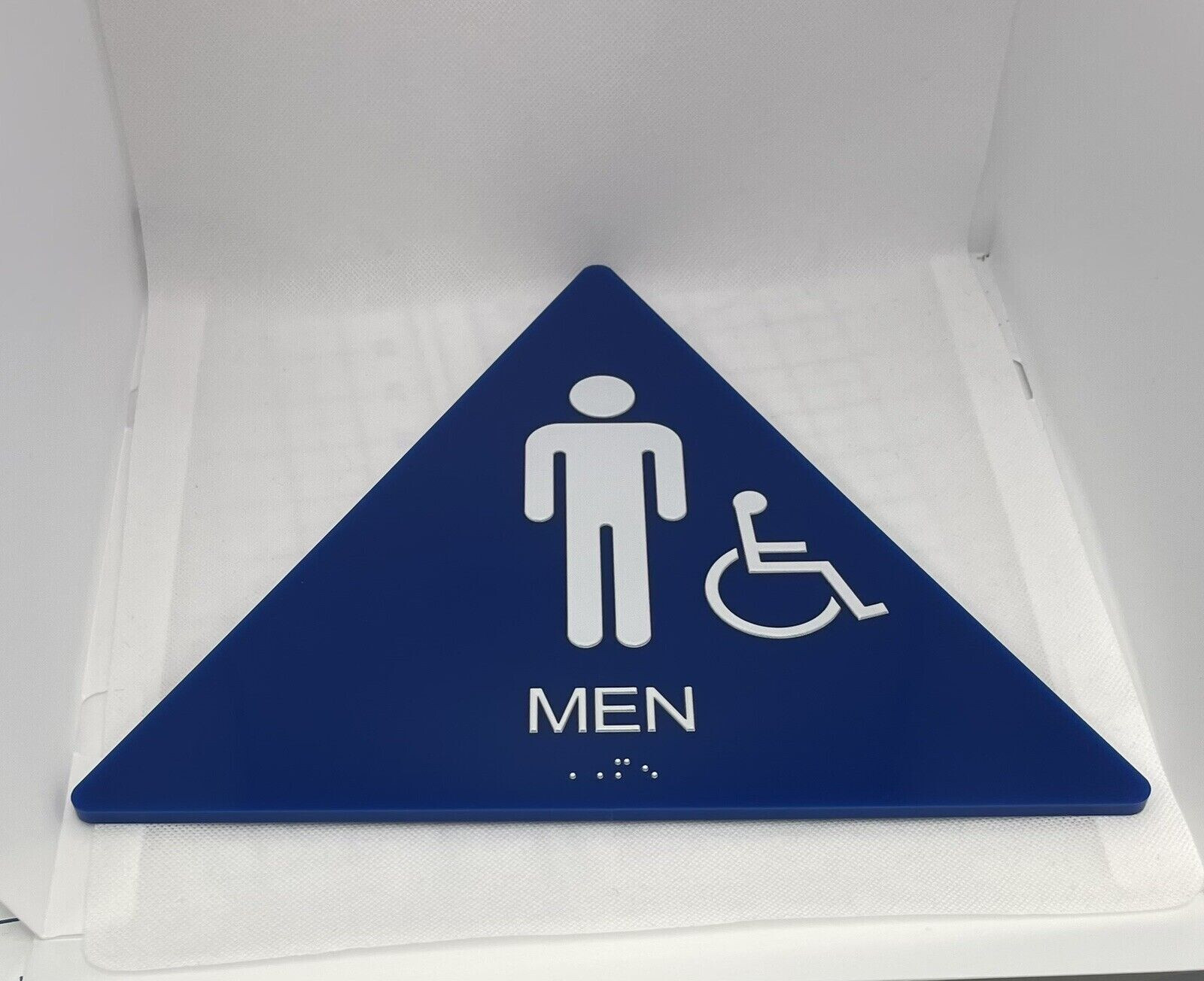 ADA / Braille Compliant Acrylic Restroom Signs, 6″X9″”, 12″ Round , 11″ Triangle