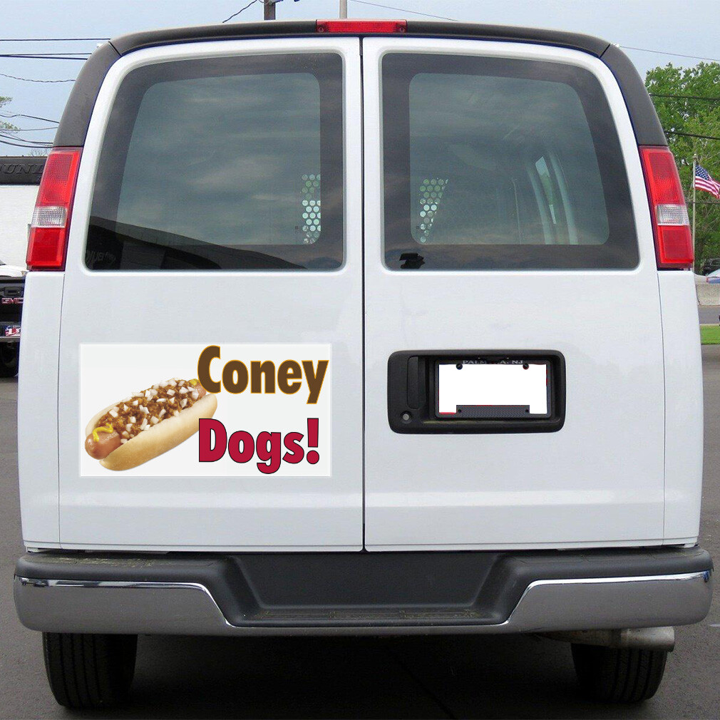 Car Magnet Set of 2 Coney Dogs! Outdoor Advertising Printing B Industrial Sign