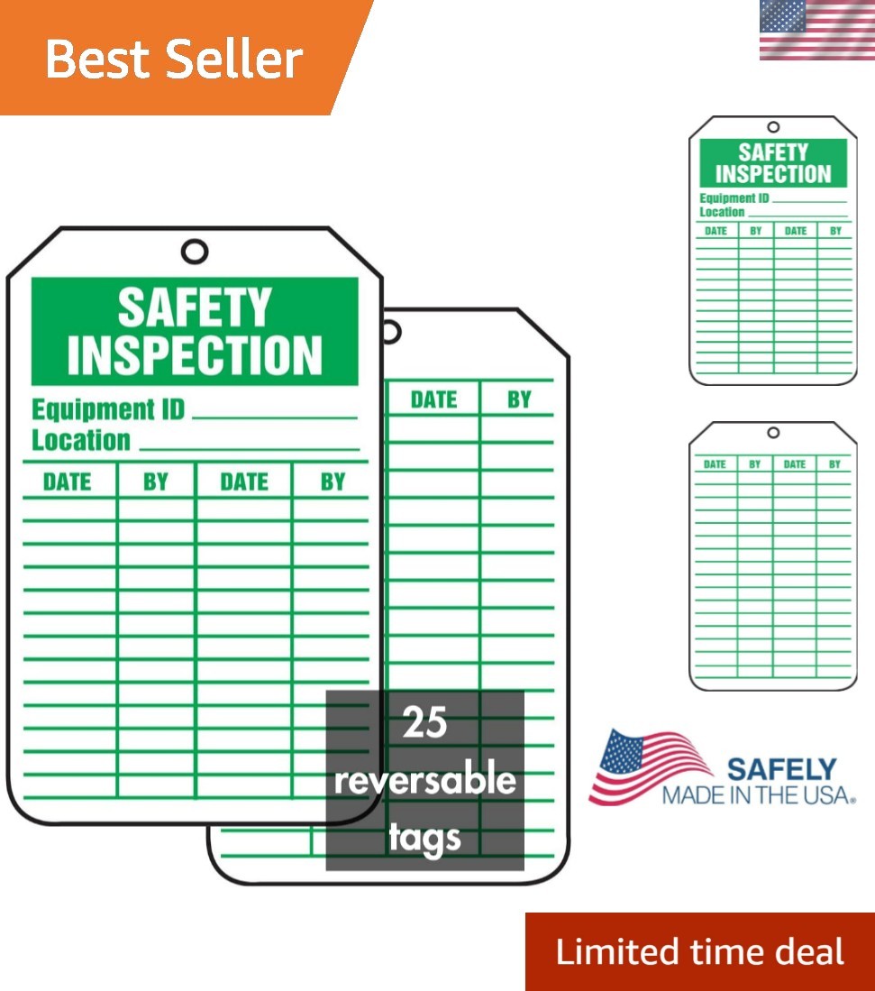 NMC Signs Inspection Record Tag, Legend Safety Inspection | 5.75″ Length x 3….