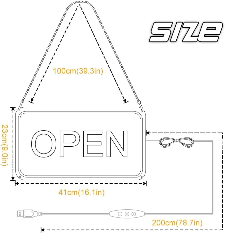 Bright Electric LED Open Sign 16 x 9 – Perfect for Bars, Stores & Coffee Shops