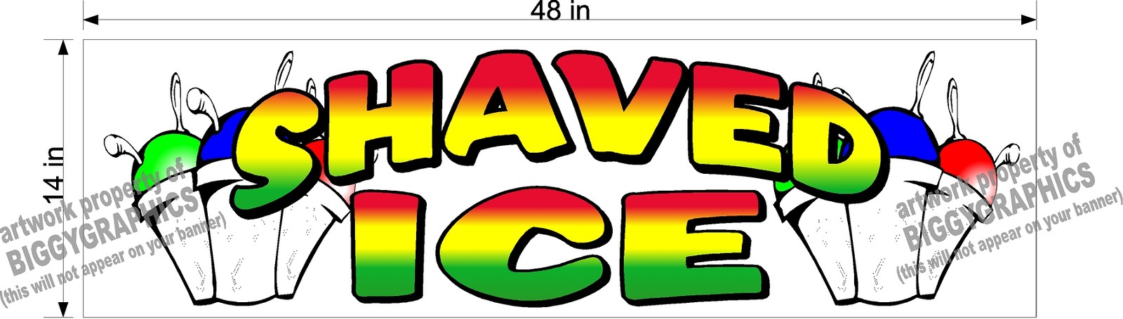 14″ x 48″ VINYL BANNER SHAVED ICE