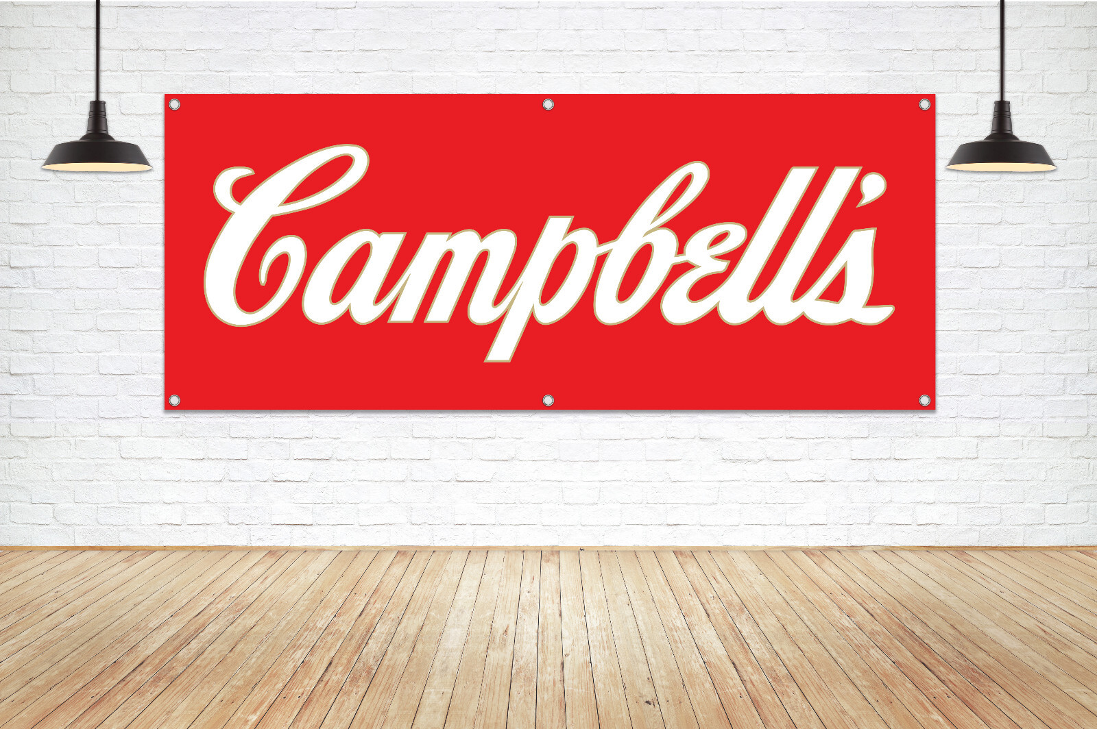 For CAMPBELLS Brand Exposure Vinyl Banner Sign Famous Soup Maker Display Decor