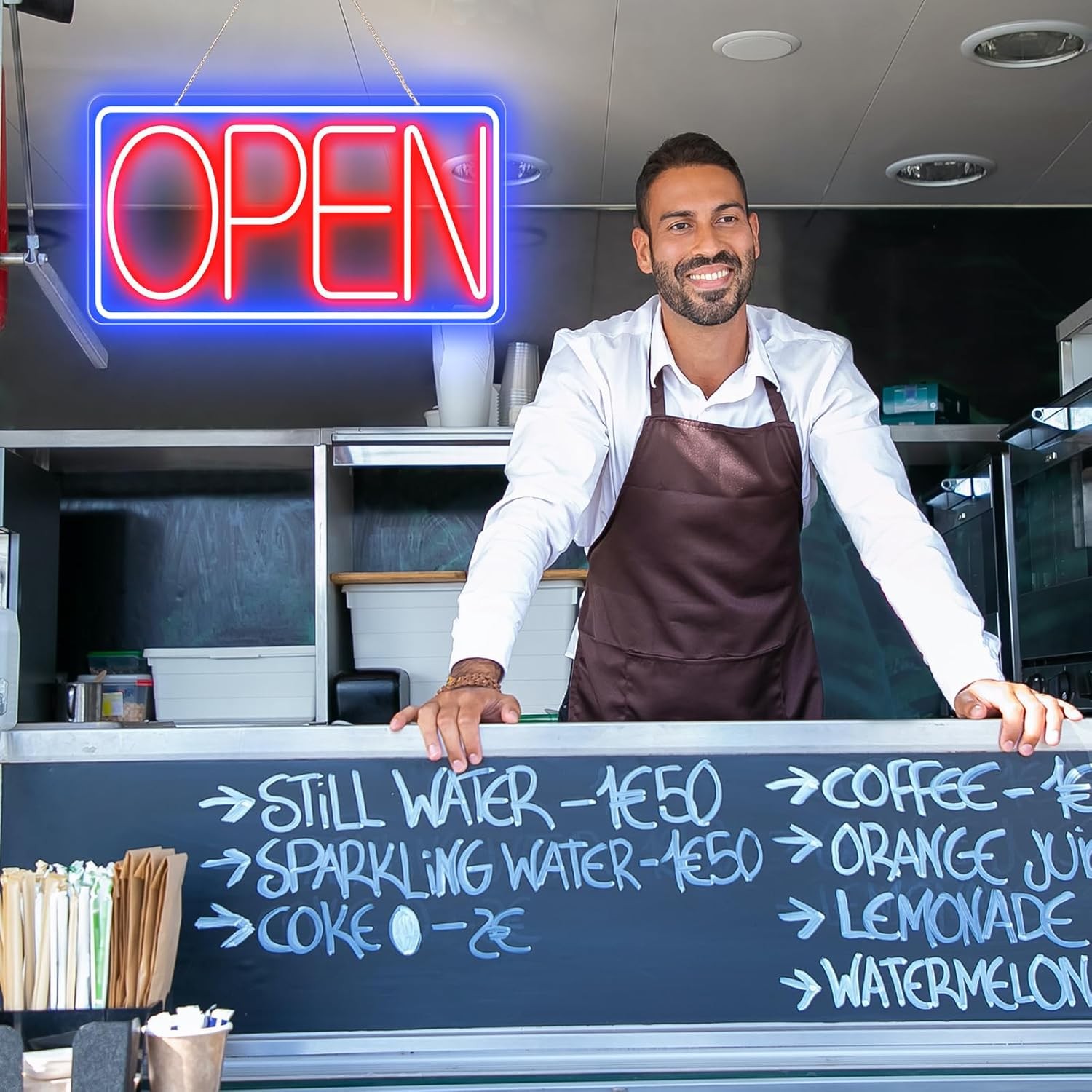 Led Neon Open Signs for Business,16.5″X 9″ Ultra Bright Open Signs, Powered by