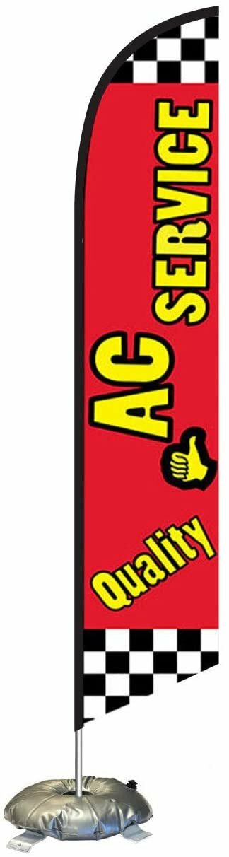 Quality AC Service Feather Flag Kit with Cross-Base and Weight-Donut, Outdoor…