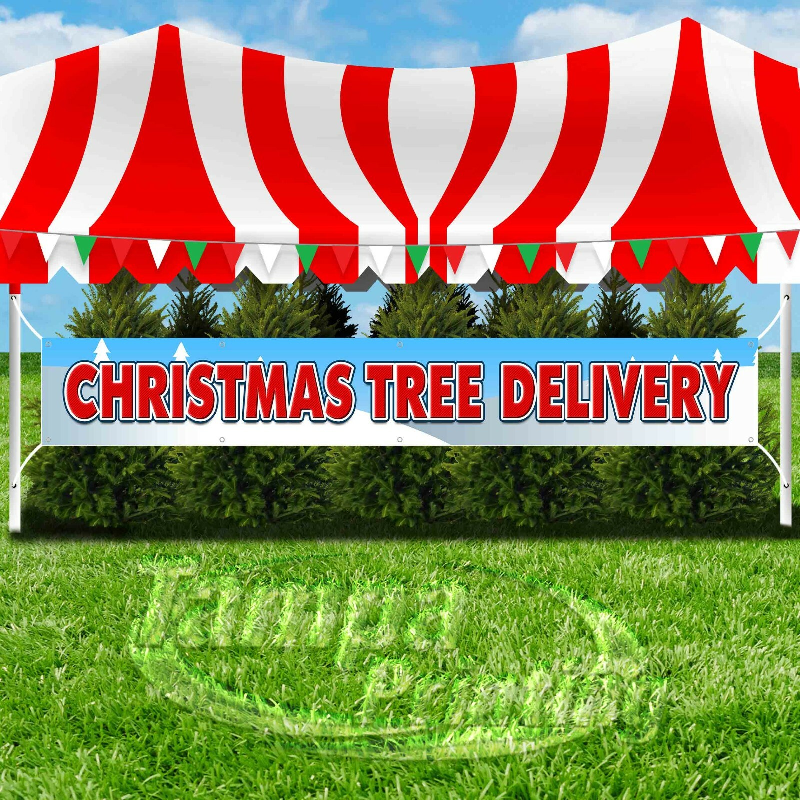 CHRISTMAS TREE DELIVERY Advertising Vinyl Banner Flag Sign LARGE SIZE HOLIDAYS