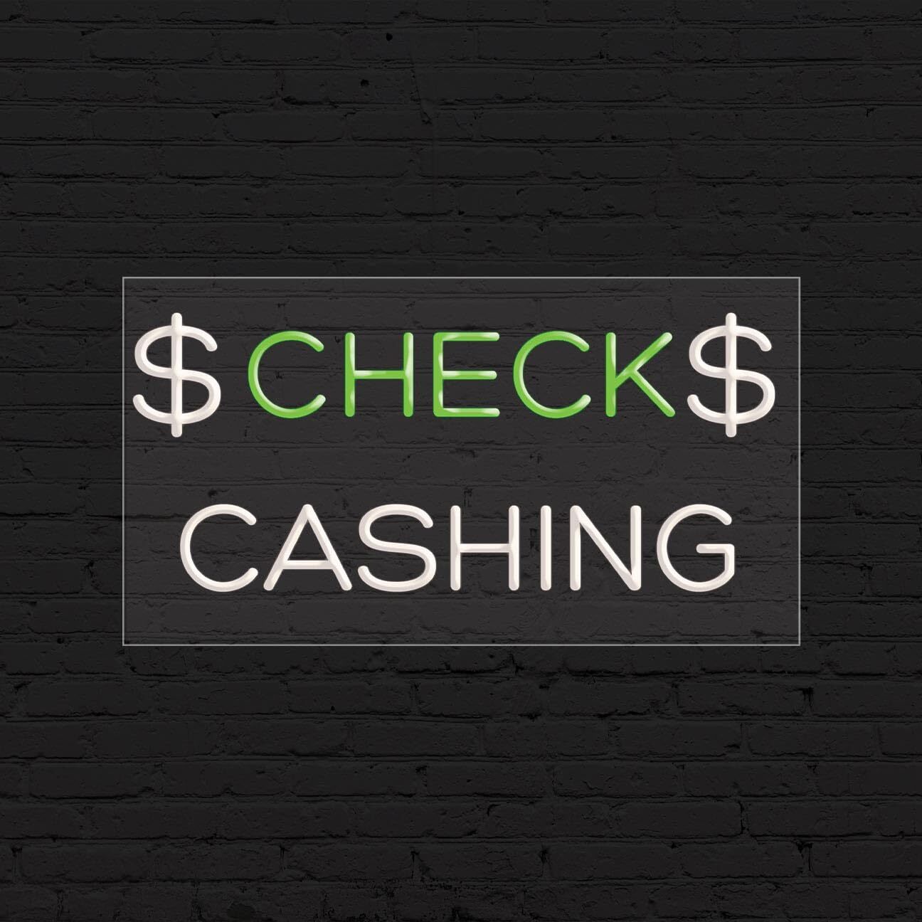 Check Cashing Sign for Business Displays | LED Flex Neon | 32″W x 13″H x 1″D