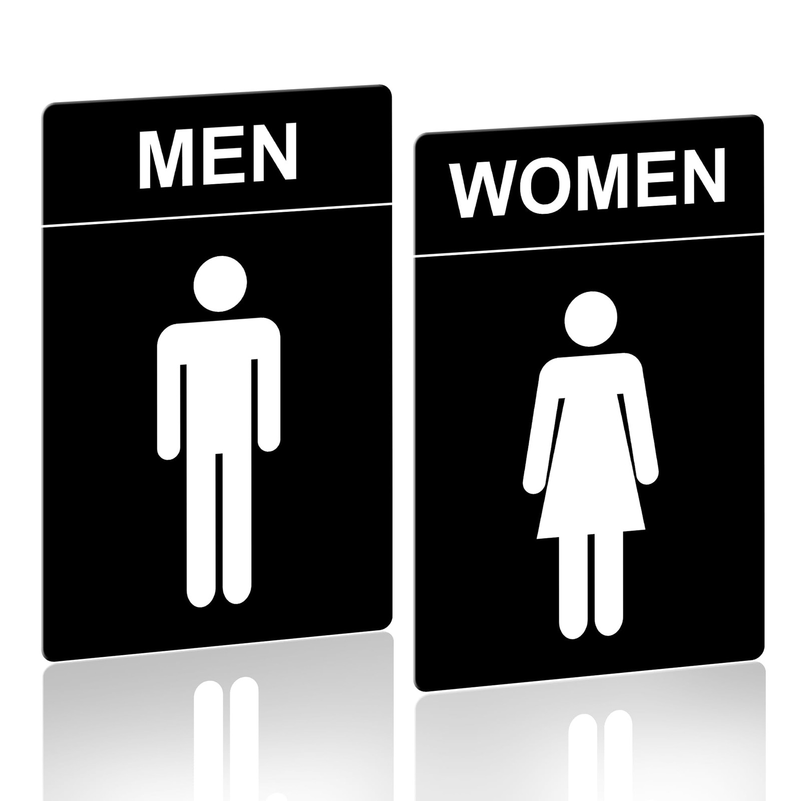 Restroom Sign – (2 Pack) 9″x6″ Women and Men for Business with Strong Self-Ad