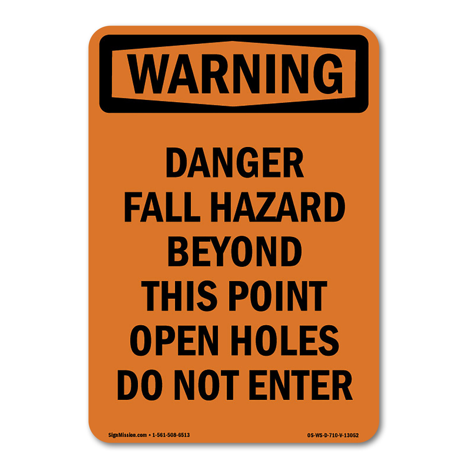 Danger Fall Hazard Beyond This ANSI Warning Sign Metal Plastic Decal