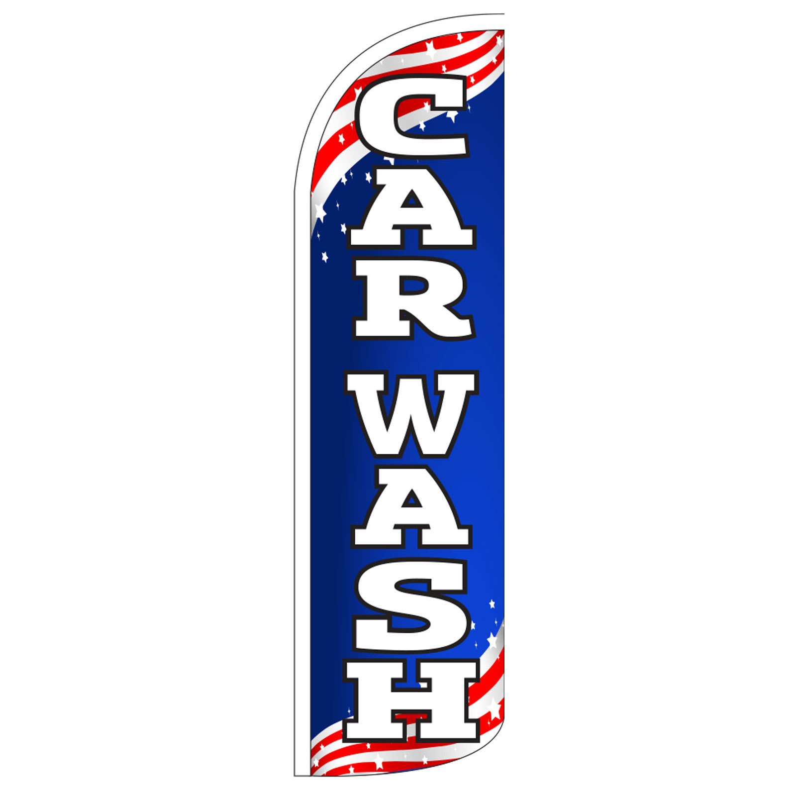 Car Wash Flag Flutter Feather Banner Swooper Extra Wide Windless Patriotic