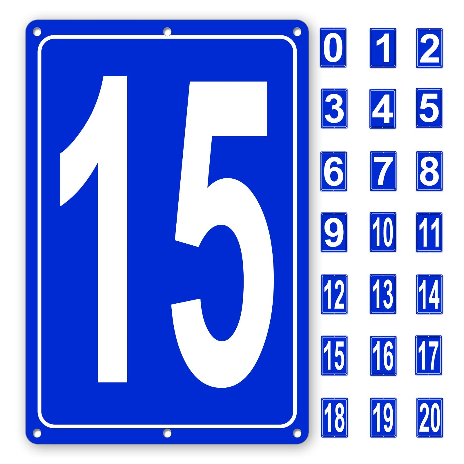 Numbered Sign 15, Aluminum Number Signs for Tennis Court, 12×8 inches Signage…