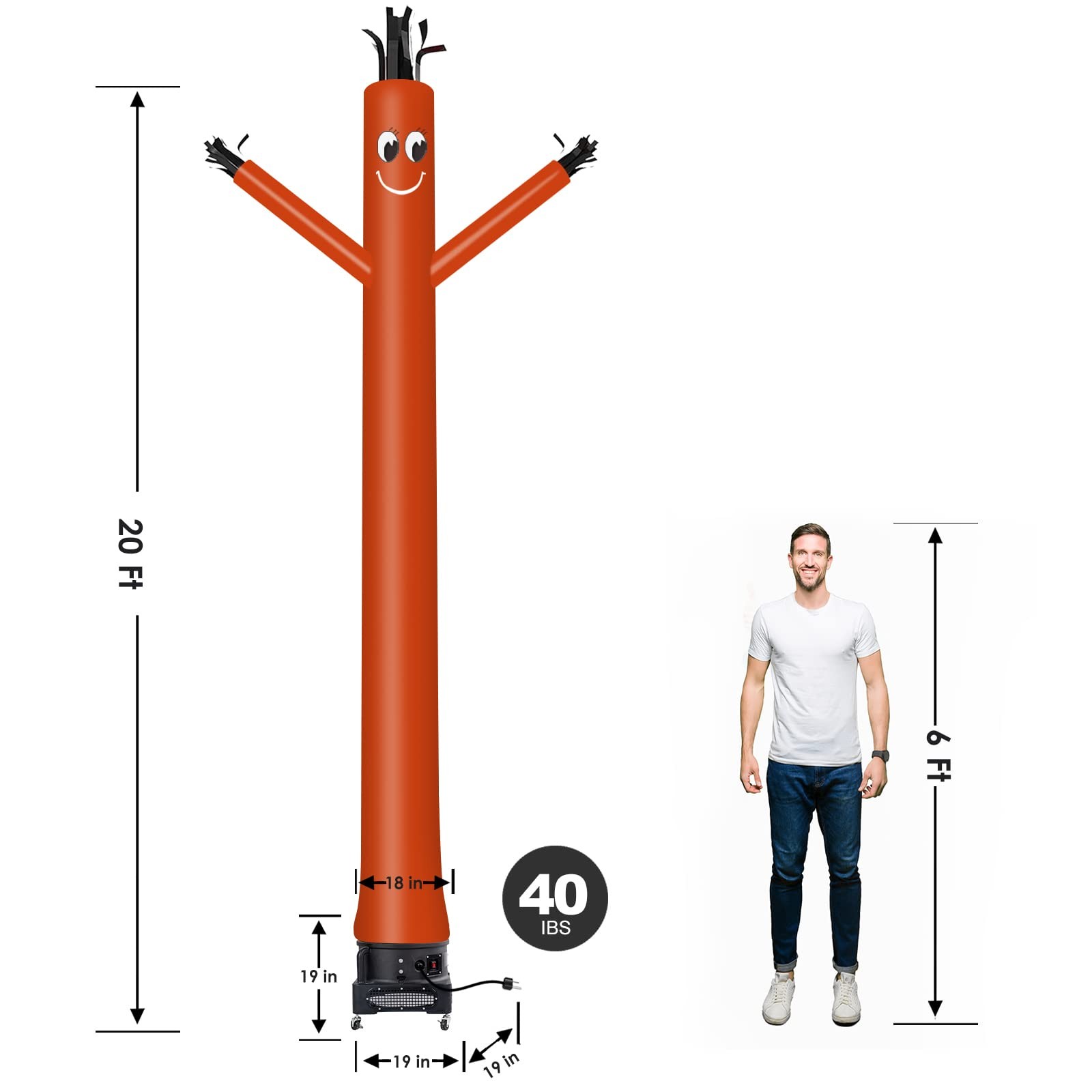 Mounto 20Ft Air Inflatable Tube Guy Puppet Dancing Man 1Hp Blower Complete Set
