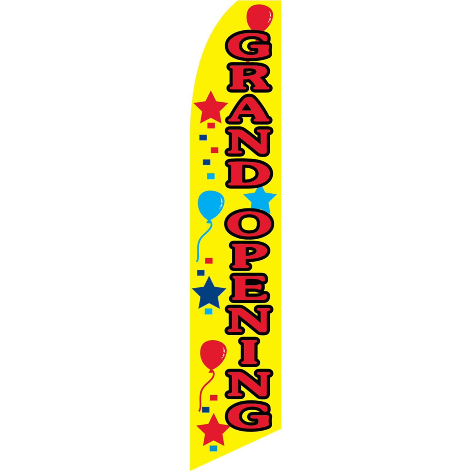 Grand Opening Balloons 2 1/2 ft X 11 1/2 ft Swooper Flag (Flag Only)