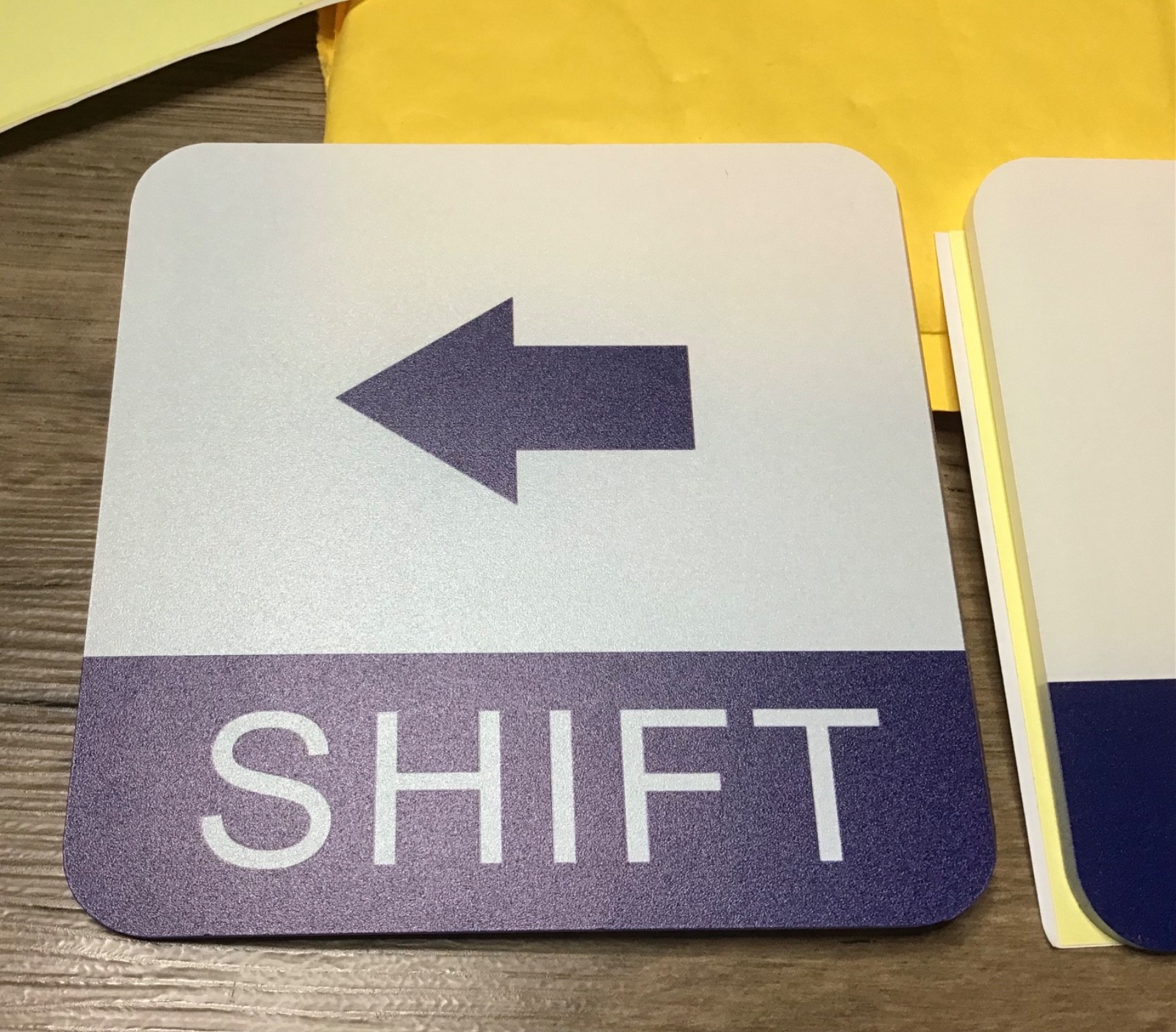 2pc 4″X4″ SHIFT Adhesive Door Acrylic Signs Set Blue/White