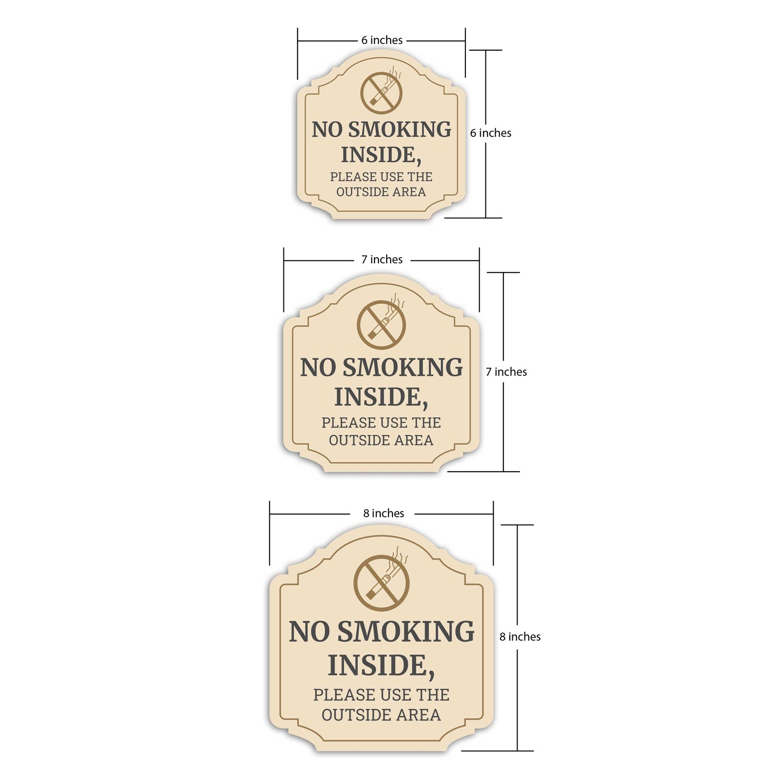 Heritage Plus No Smoking Inside, Please Use The Outside Area Wall or Door Sign