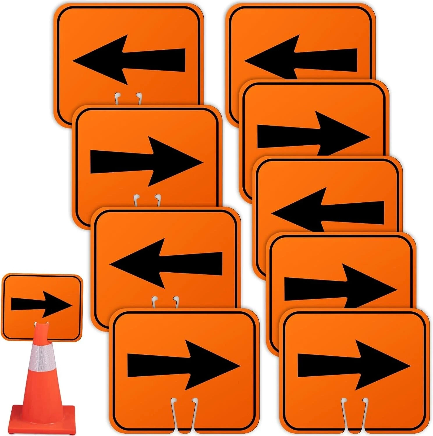 Traffic Arrow Orange Detour Signs Road Cone Top Directional Left Right Arrows Si