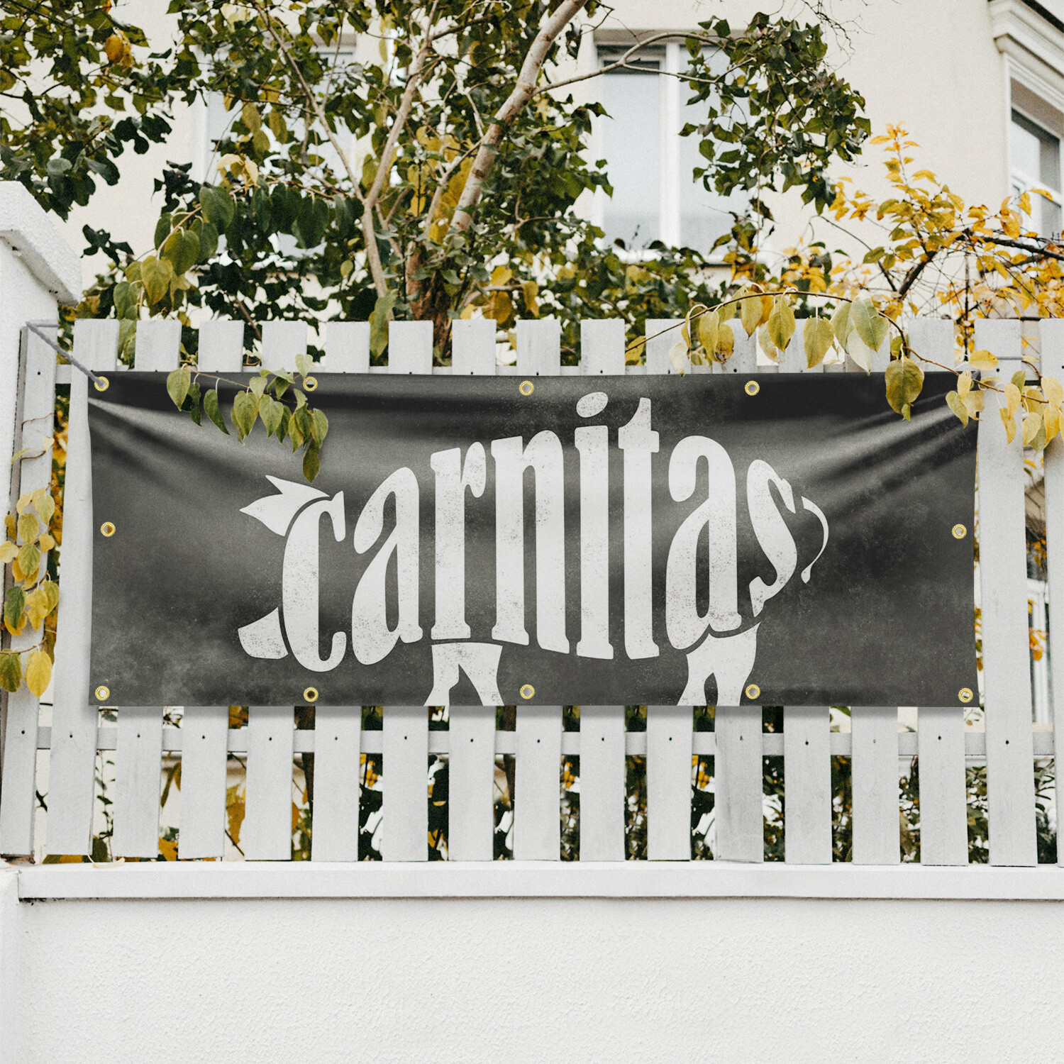 Carnitas 13 oz Vinyl Banner Sign with Metal Grommets Heavy-Duty Single-Sided