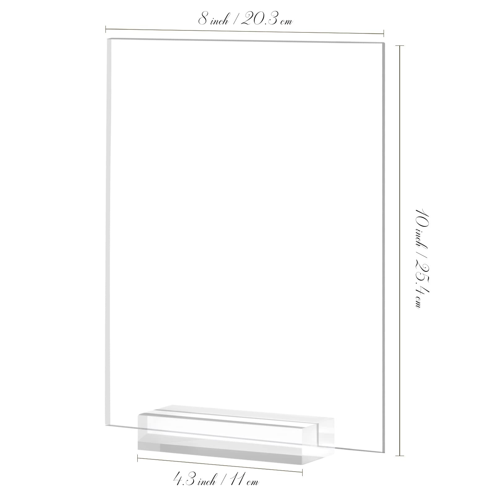 8×10 Inch Acrylic Sign with Stand-6 Pack Clear Blank Acrylic Sheets with Stan…