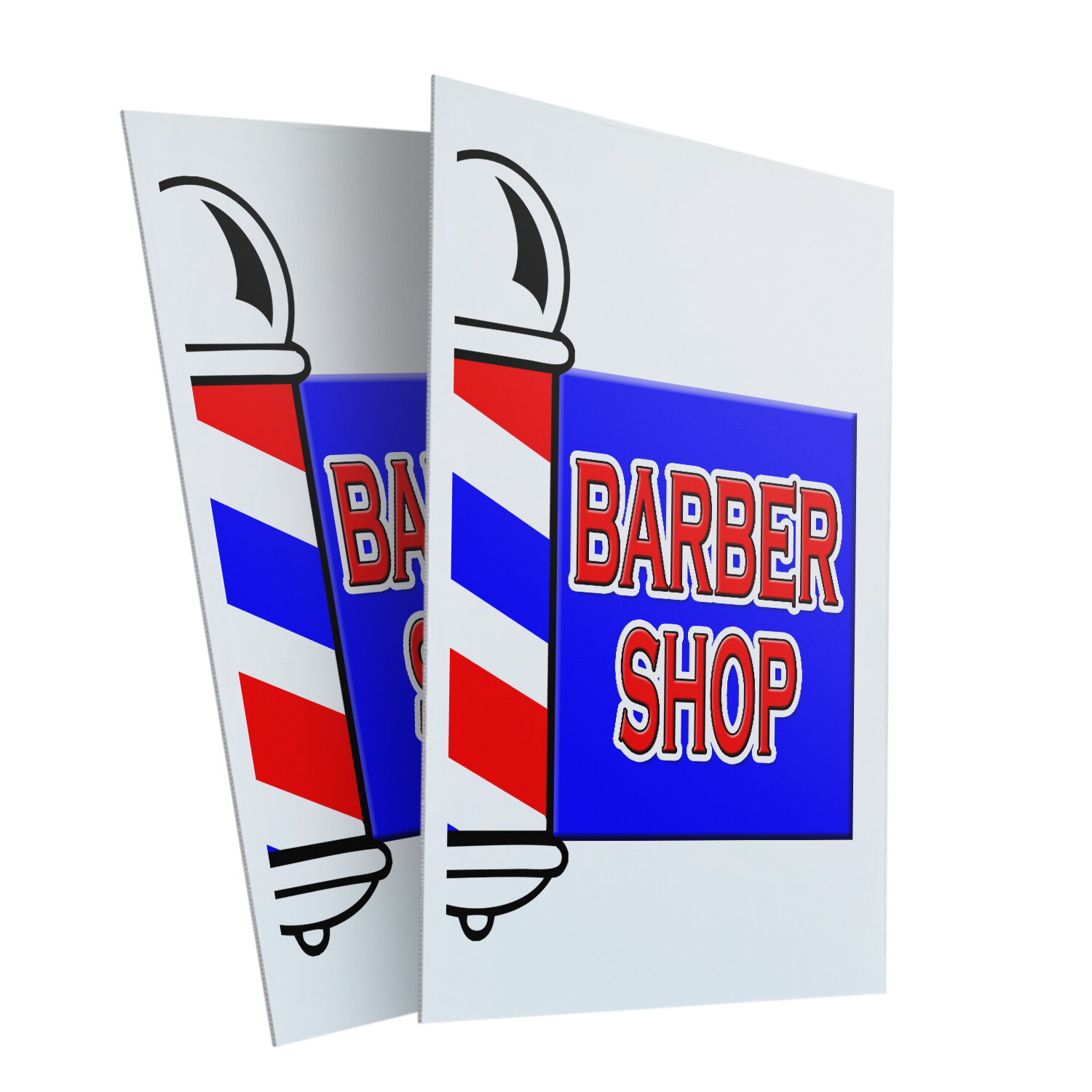 Barber Shop 24″ x 36″ 2 Pack Of Store Sign Plastic Or Decal