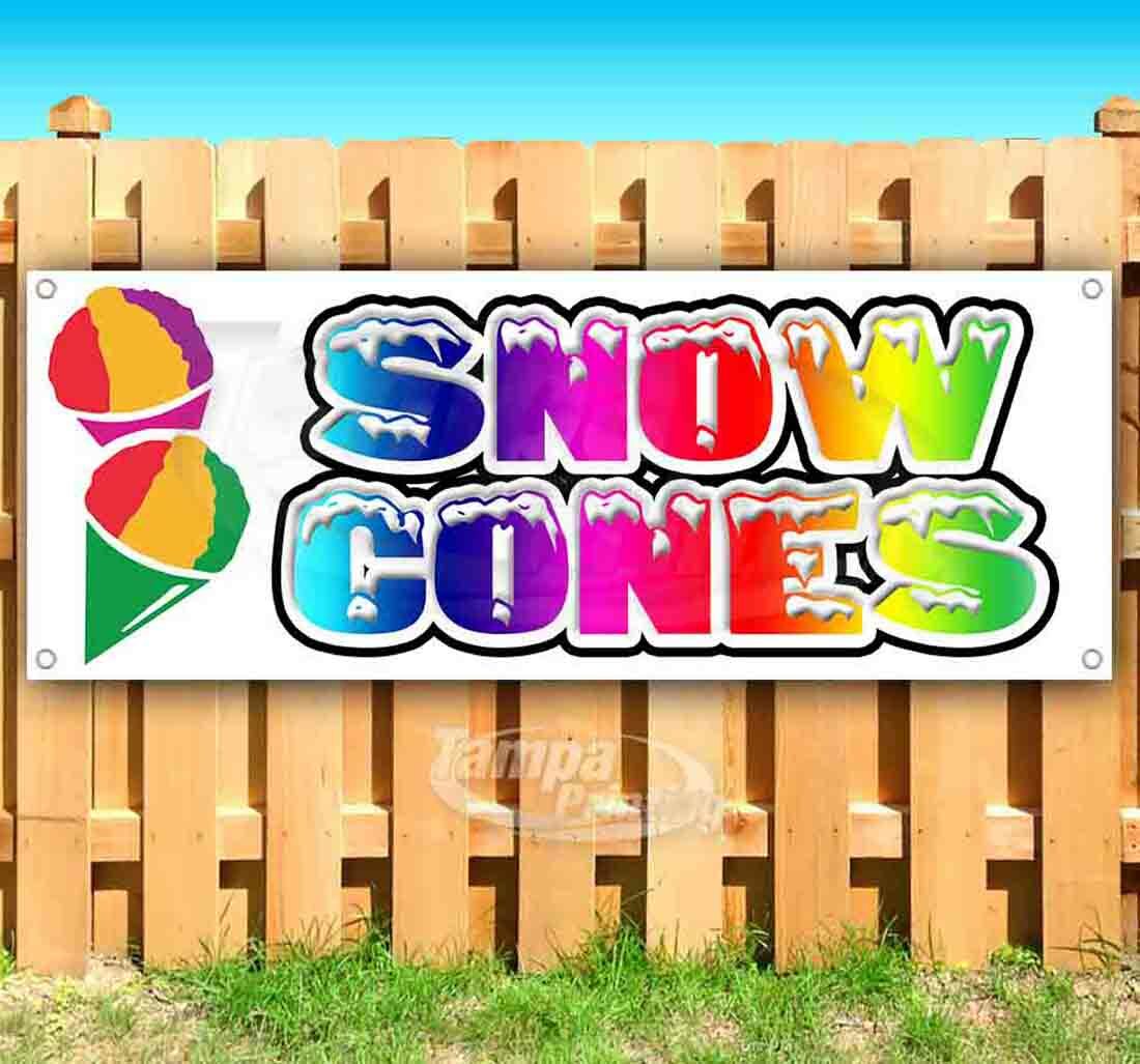 SNOW CONES Advertising Vinyl Banner Flag Sign Many Sizes