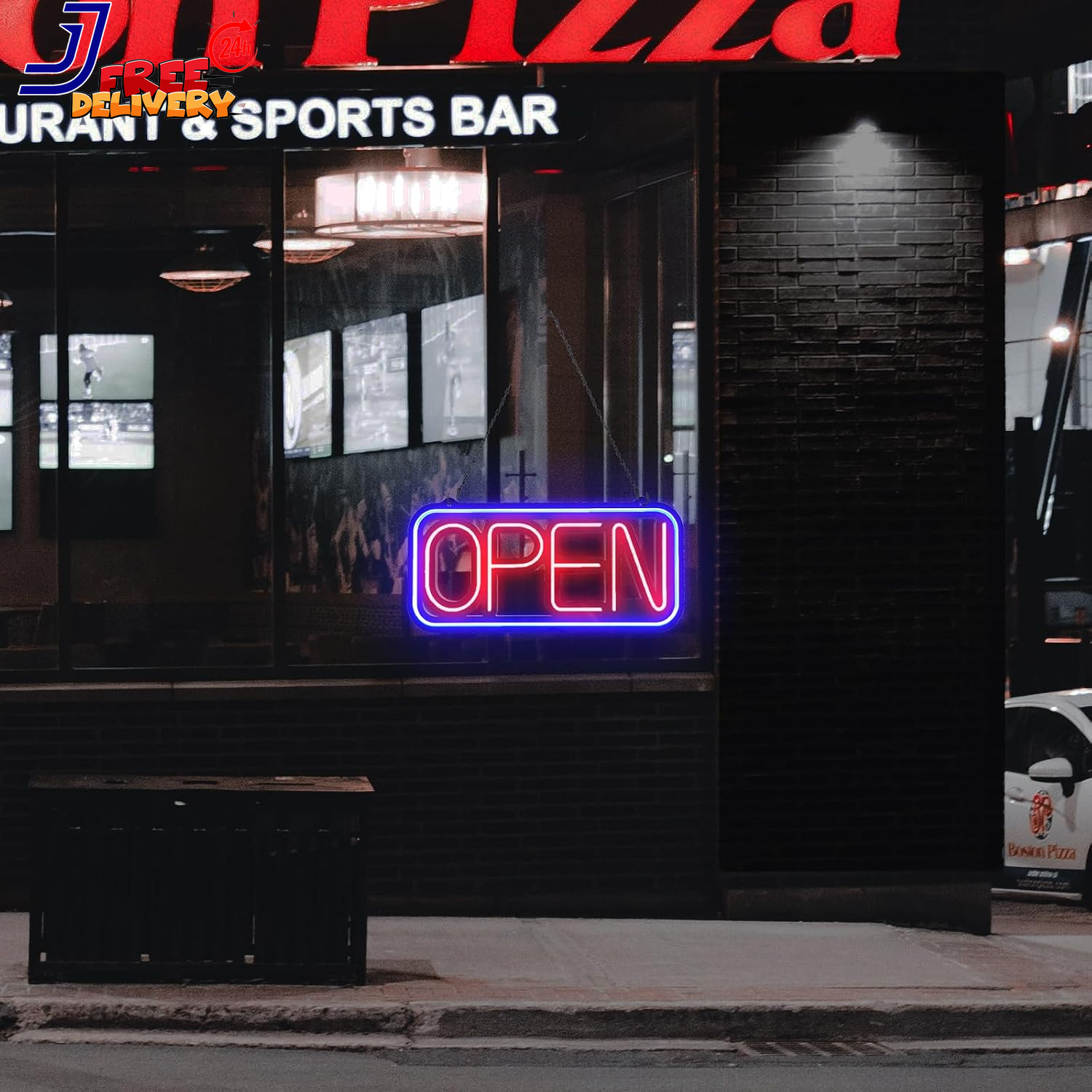Bright LED Open Sign for Business 32×16 Inch with Remote & Flashing Mode