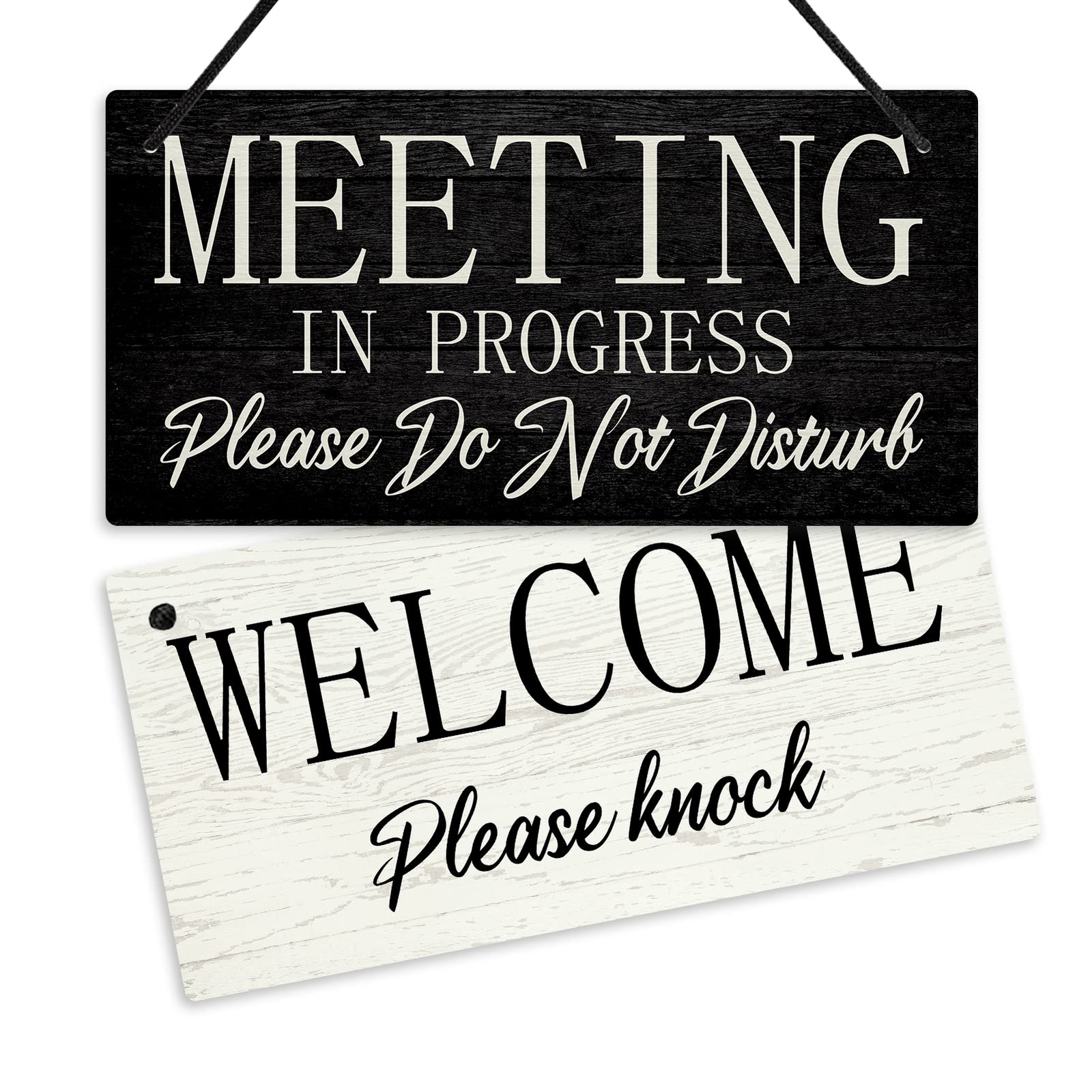 Meeting In Progress Please Do Not Disturb Door Sign Reversible Double Sided Sign