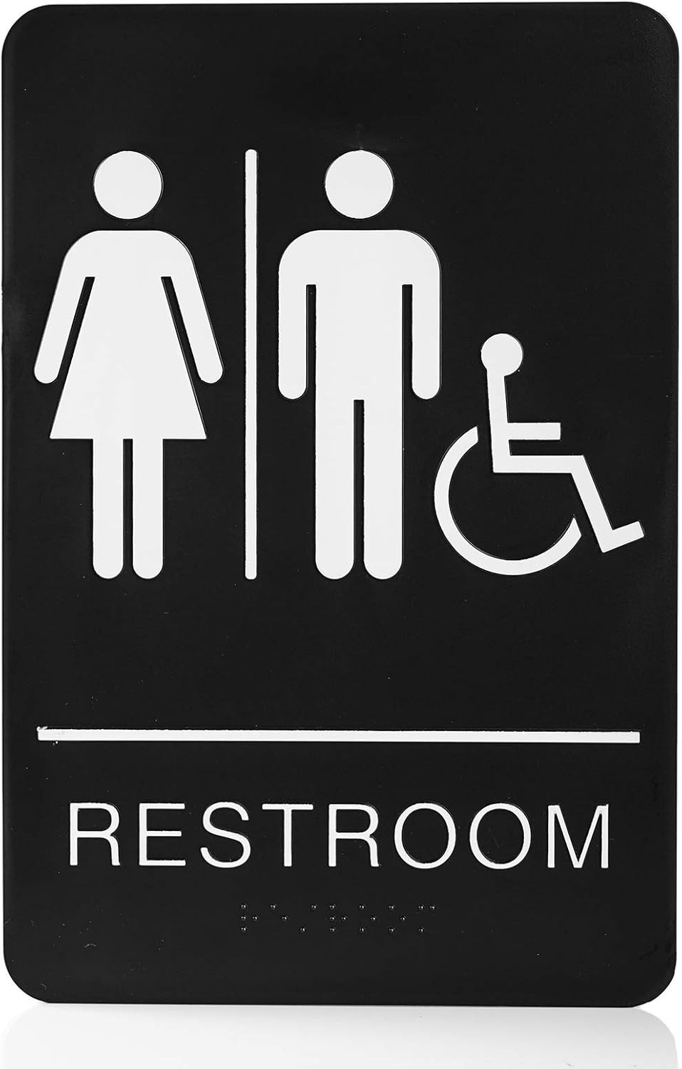 Self-Stick ADA Braille Unisex Restroom Signs-Bathroom Signs with Double Sided 3M