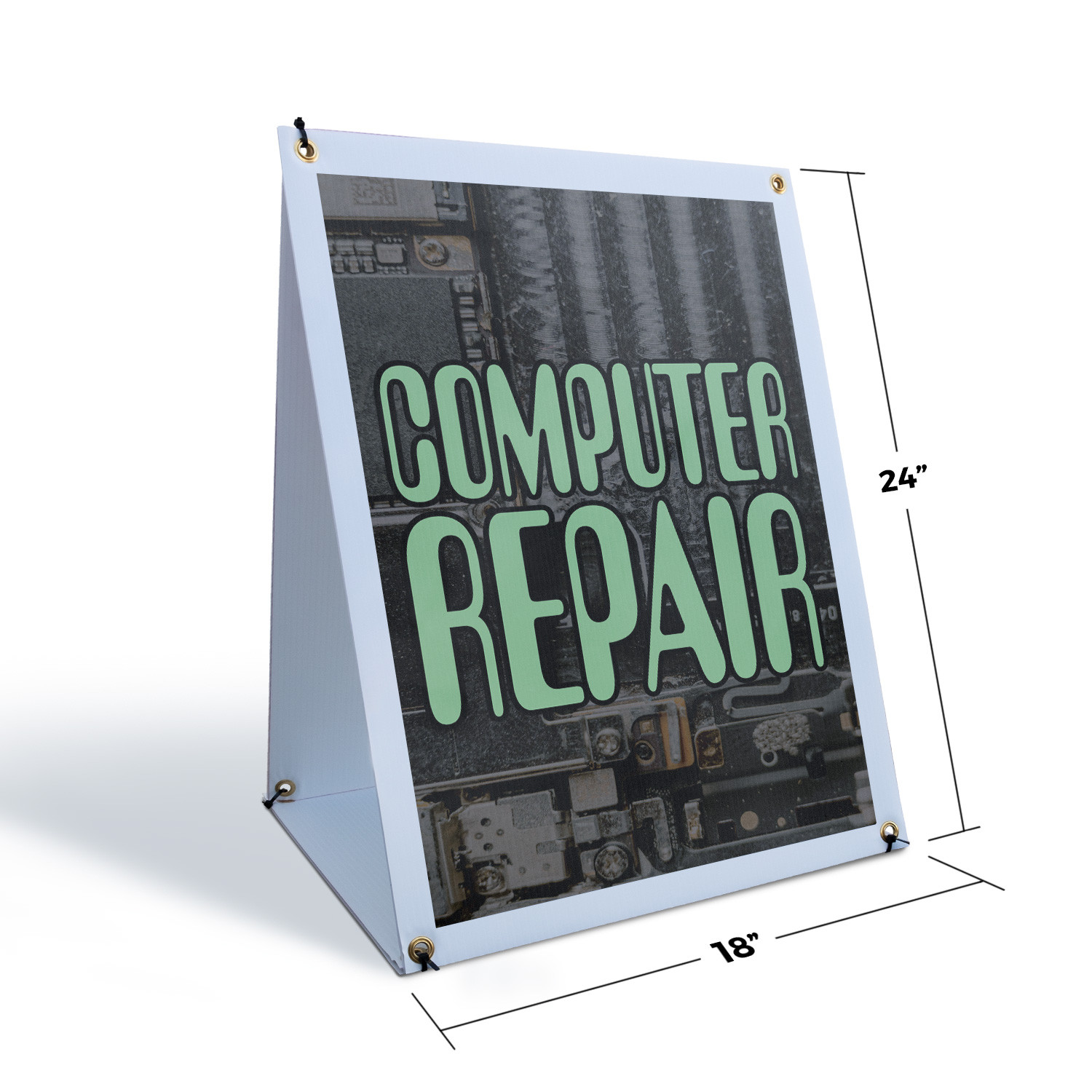 Computer Repair A-Frame Sidewalk Sign PC and Laptop Fix Virus Removal Tech