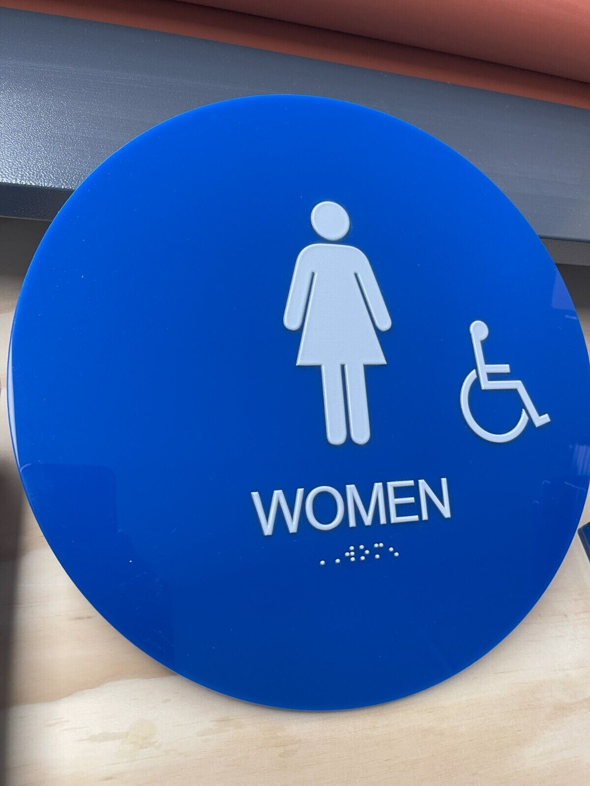 ADA / Braille Compliant Acrylic Restroom Signs, 6″X9″”, 12″ Round , 11″ Triangle