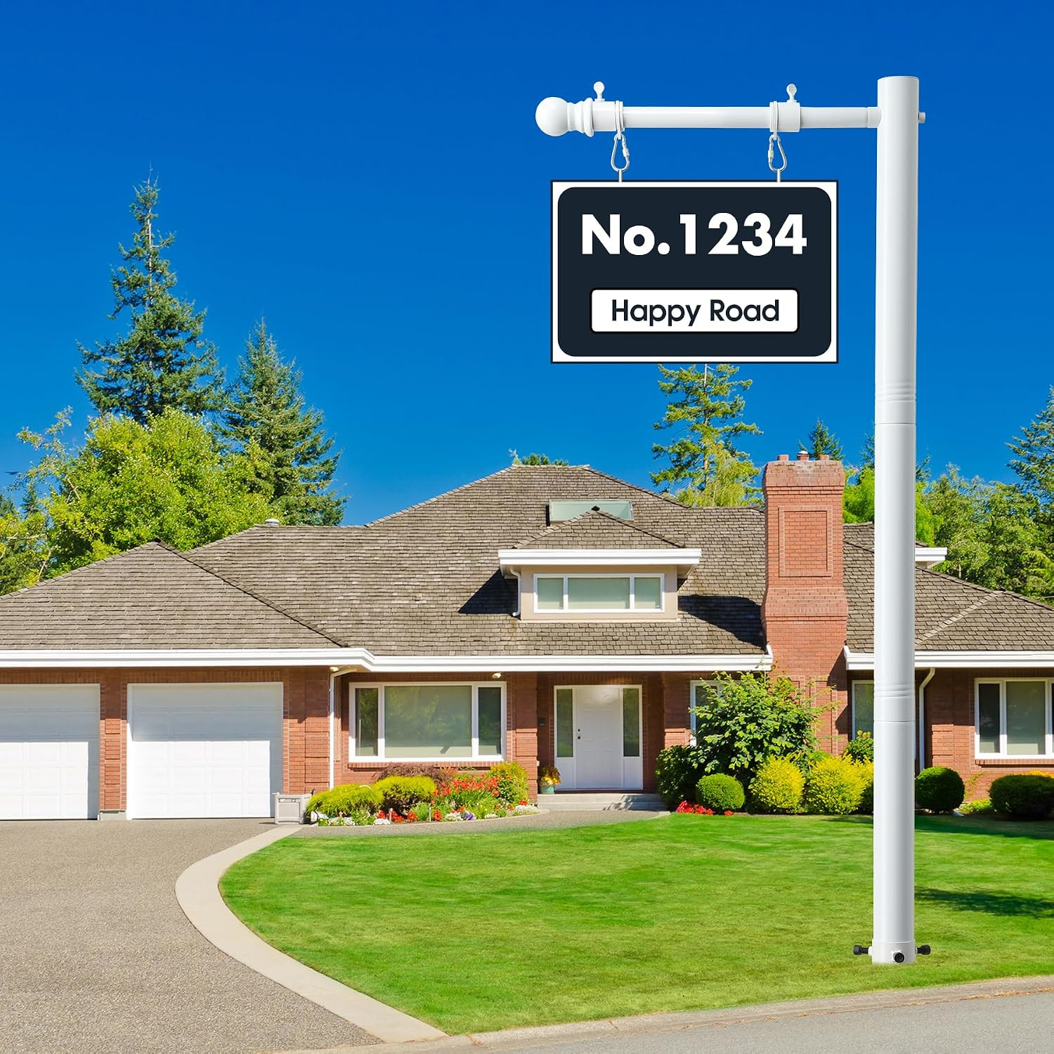 100″ Heavy-Duty Alloy Real Estate Sign Post Commercial Yard Sign with 35″ Arm &