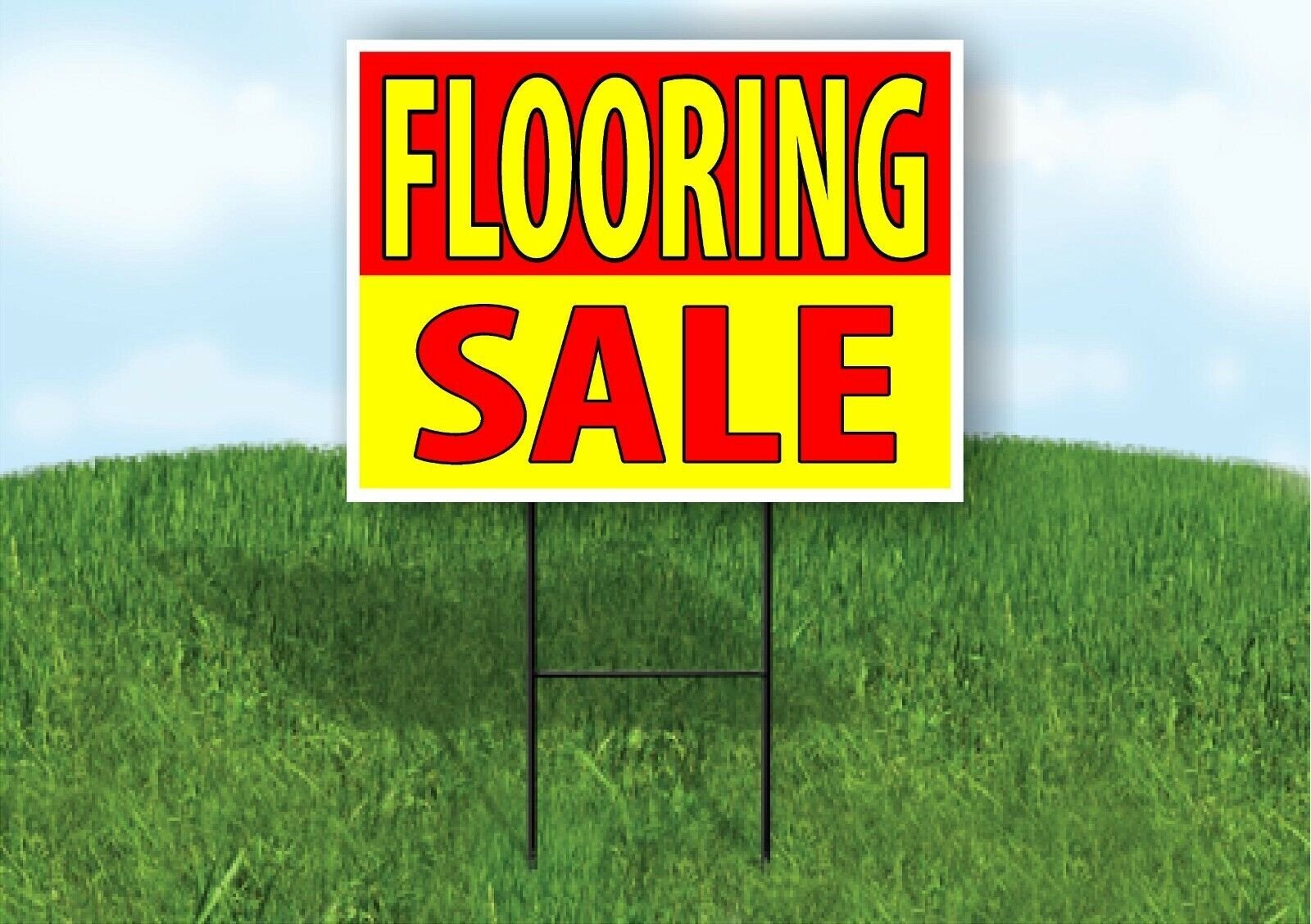 FLOORING SALE RED YELLOW Plastic Yard Sign ROAD SIGN with Stand