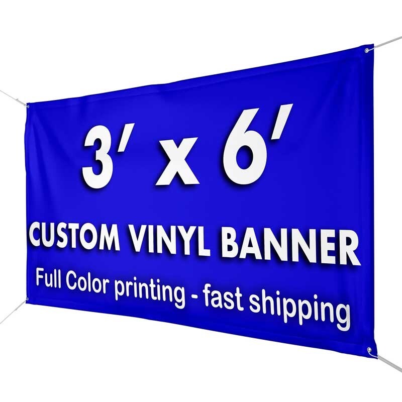 Custom Vinyl Banner – 13oz Vinyl Banner – 6ft w x 3ft h – Personalized Banner