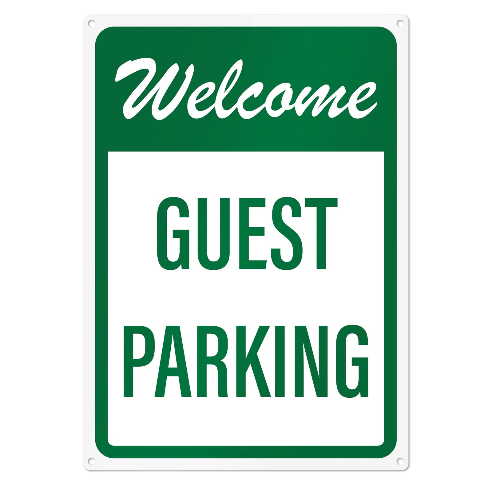10×14 Inch Welcome Guest Visitor Parking Sign Rust Free Aluminum Outside