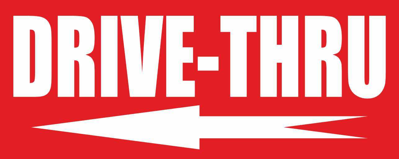 DRIVE THRU Advertising Banner Vinyl Mesh Sign now open welcome auto car truck