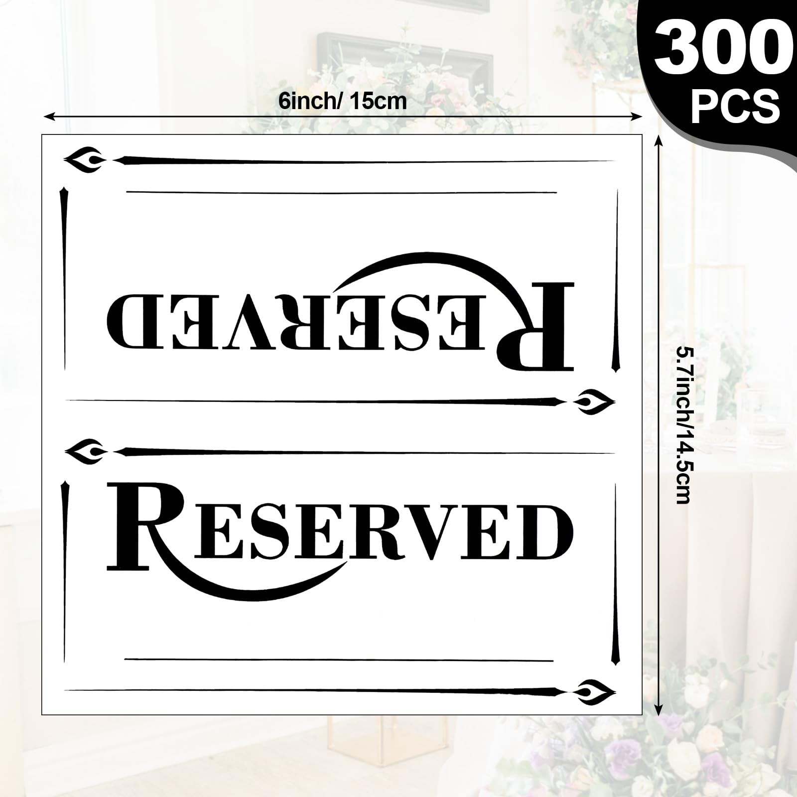 Resurhang 300 Pcs Paper Table Reserved Sign with Name Line Reserved Seating S…