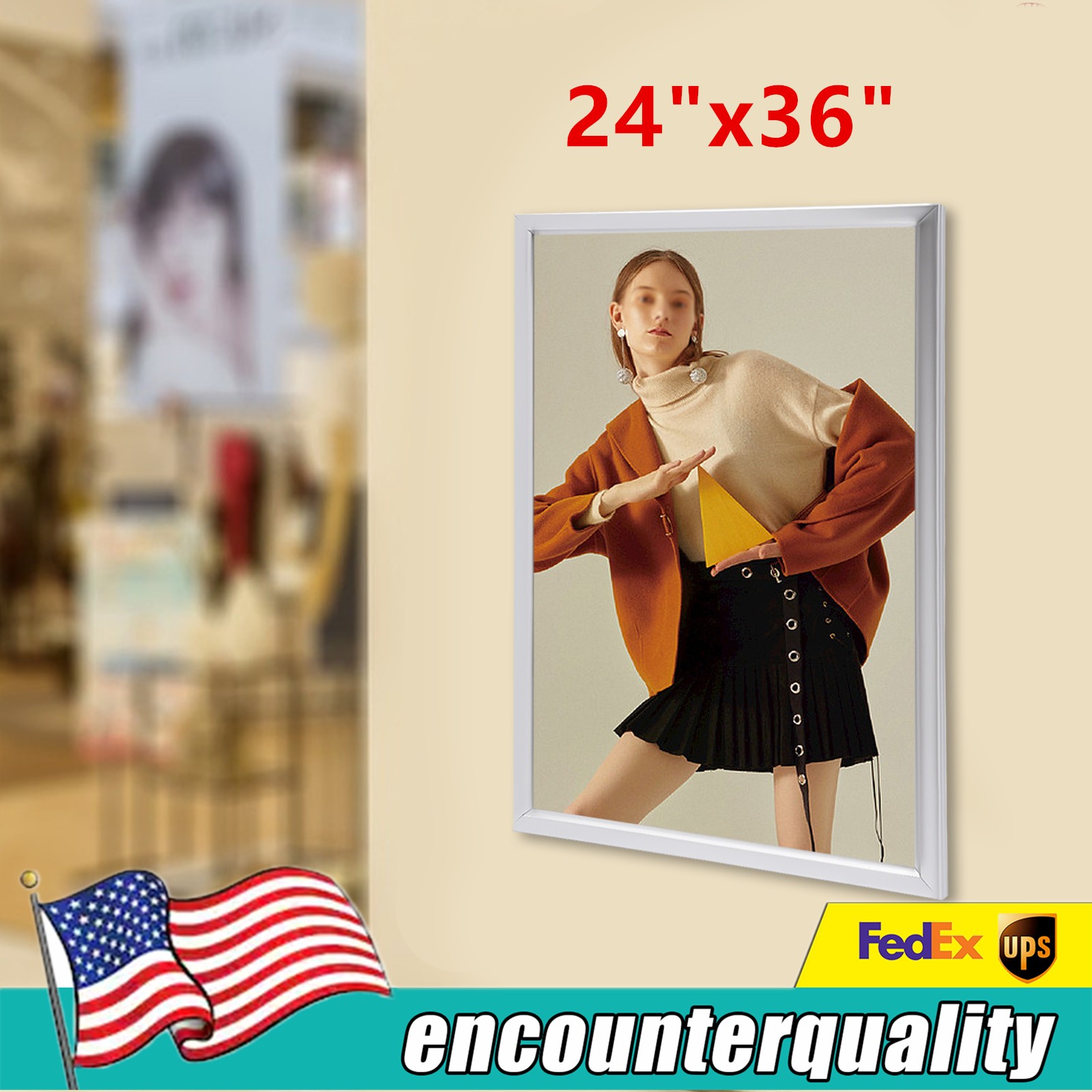 24x36in Movie Poster Art Picture Display Frame LED Light Box Advertising Display