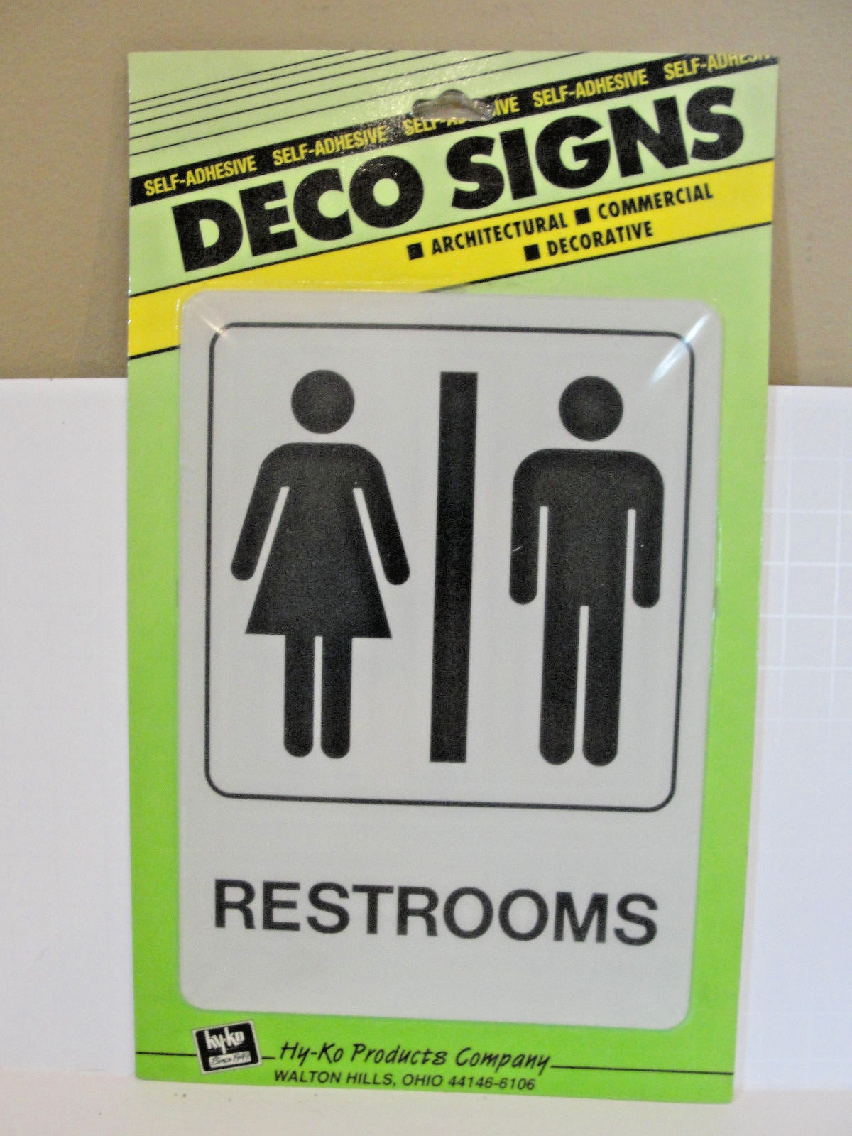 HY KO Products D-23 “Restrooms” Sign 5″ X 7″ – Plastic